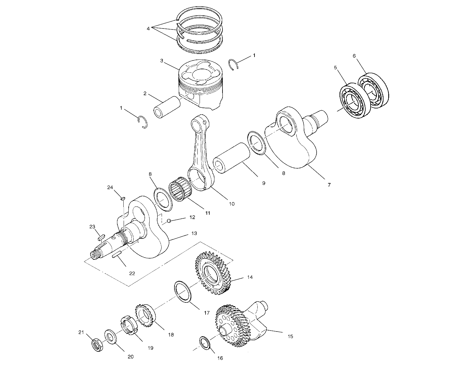 CRANKSHAFT AND PISTON - A03CH42AA/AB/AC (4975377537D02)