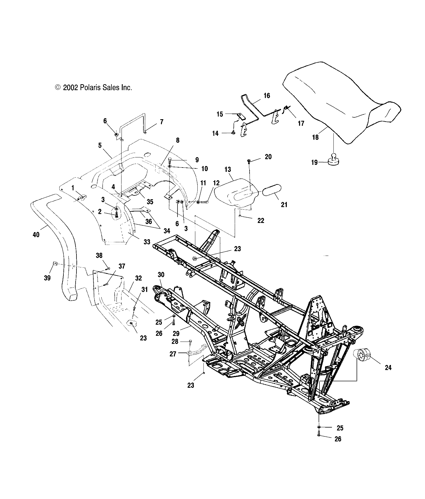 REAR CAB AND SEAT - A03CH50AA/AB/AC/AD/AE/AH/AJ (4975417541A03)