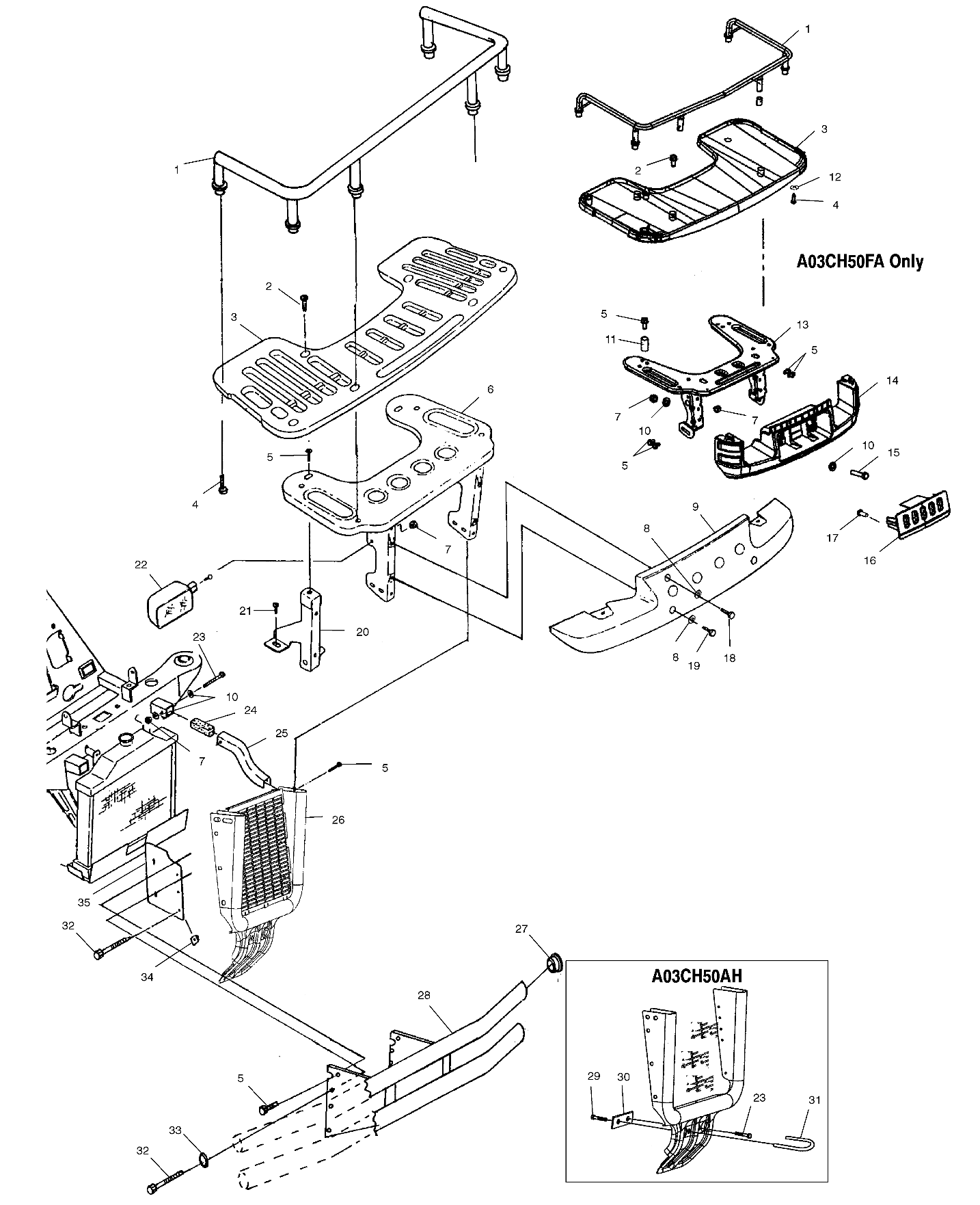 FRONT RACK AND BUMPER MOUNTING - A03CH50AA/AB/AC/AD/AE/AH/AJ (4975417541A07)