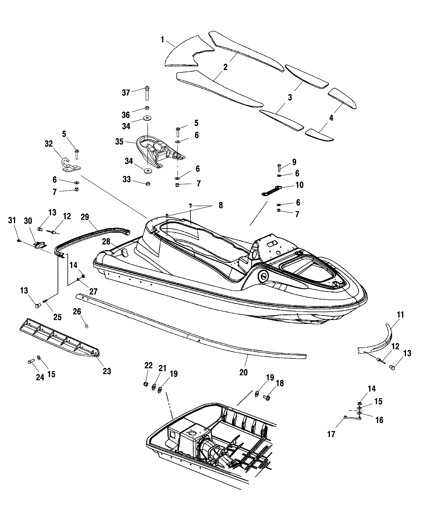 HULL and BODY - W025297D/W025297I (4975477547A05)