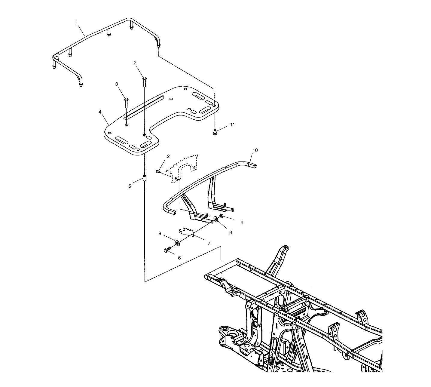 REAR RACK MOUNTING - A03CH68AA/AC/AF/AH/AL (4975557555A06)