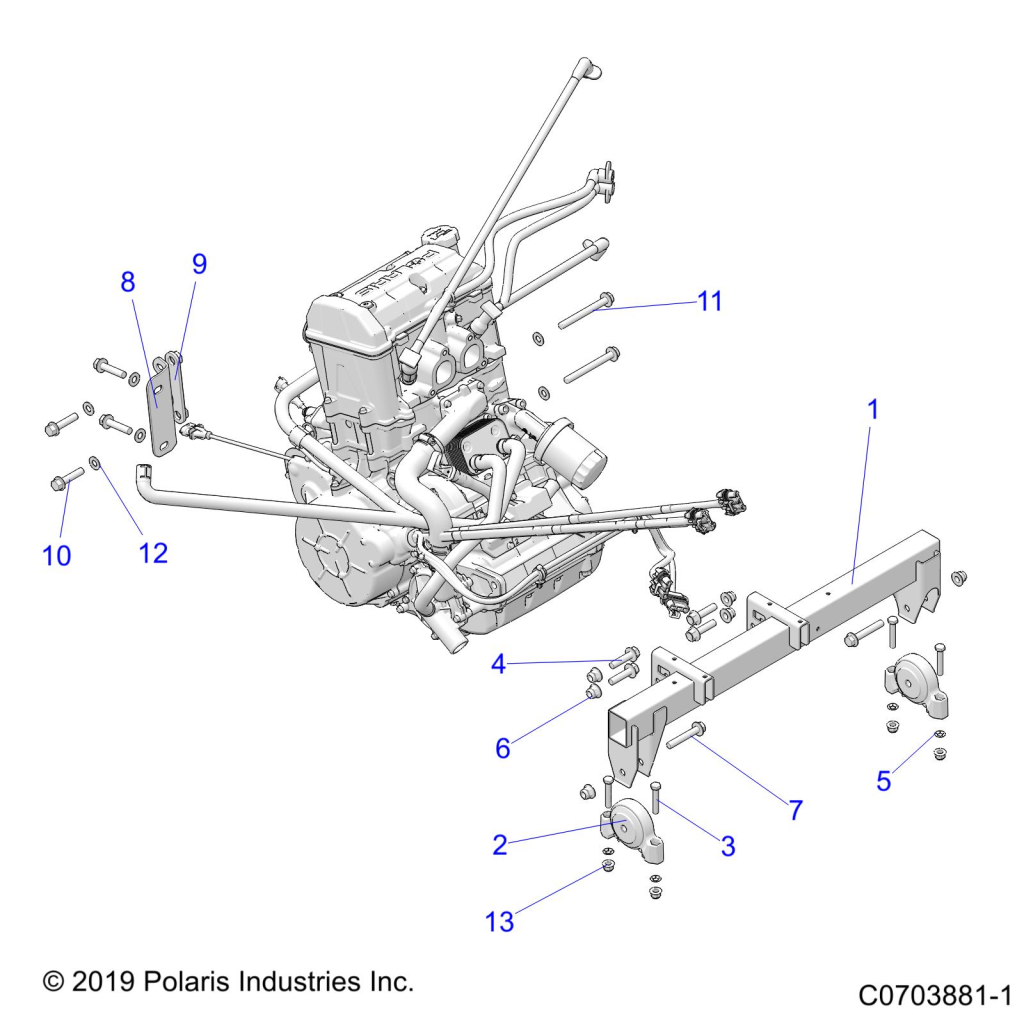 ENGINE, MOUNTING & LONG BLOCK - D21BBP99A4/B4/FP99A4 (C0703881-1)