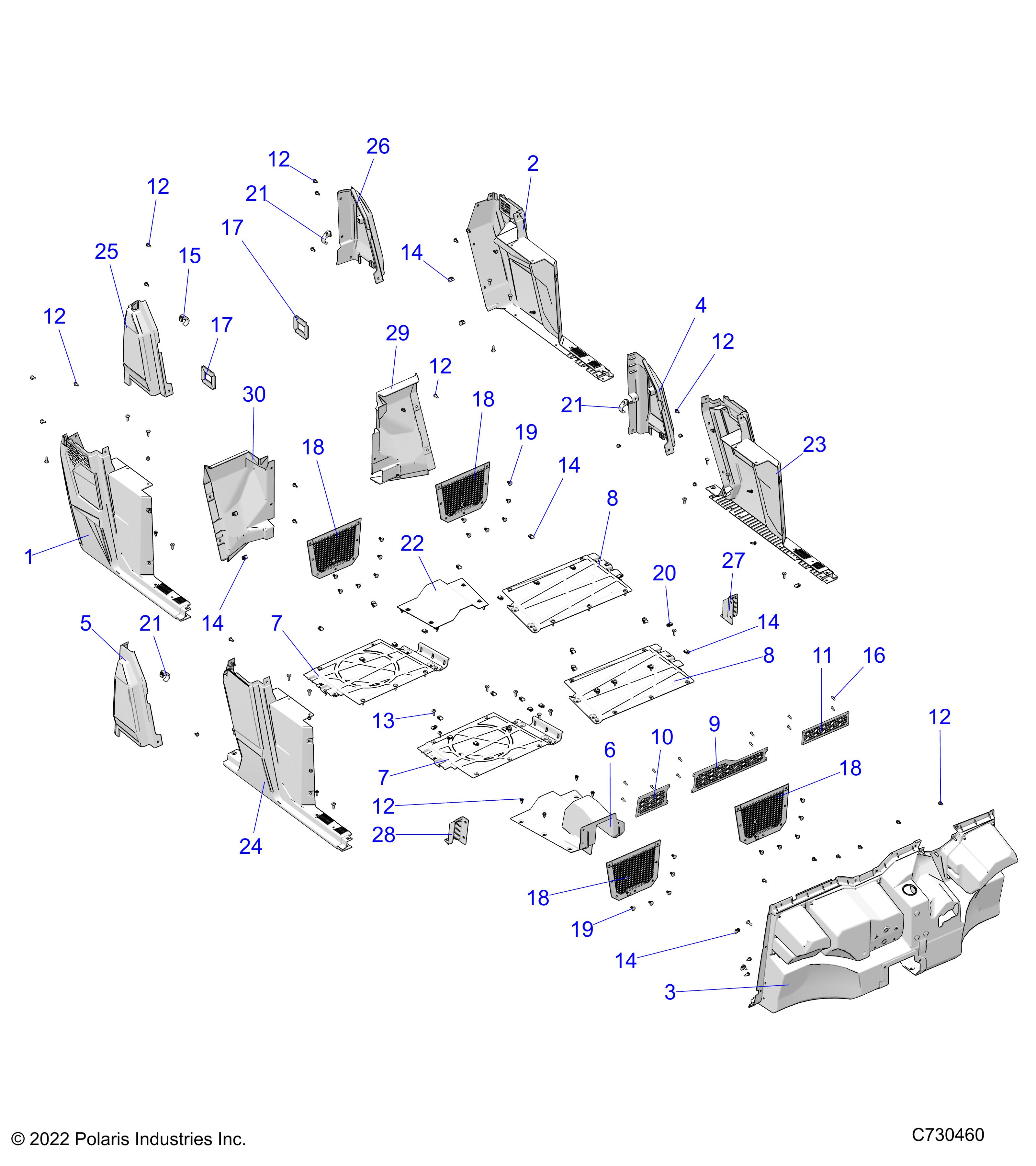 BODY, FLOOR and ROCKERS - R24M4A57B1/EB4/B9 (C730460)