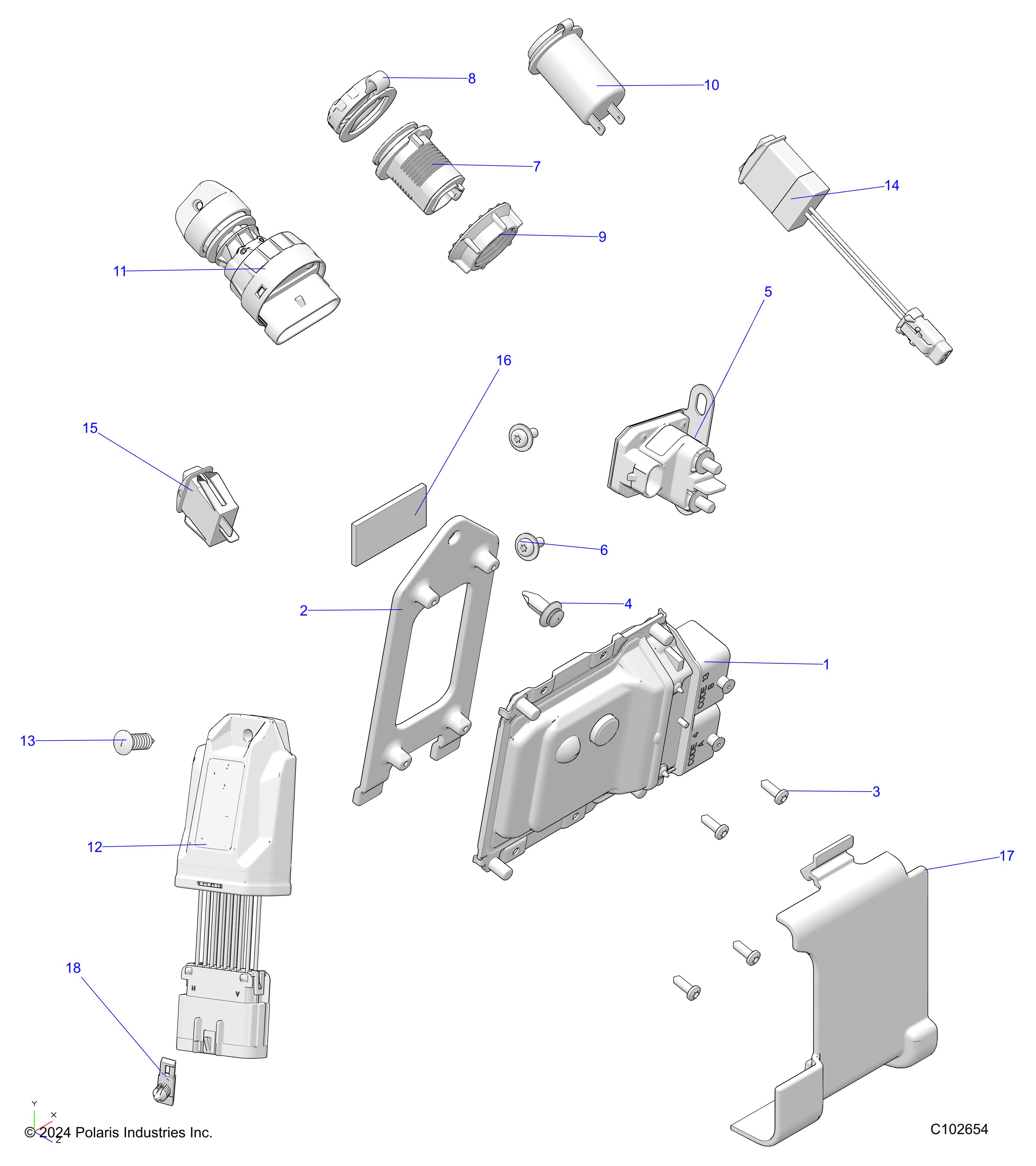 ELECTRICAL, SWITCHES, SENSORS and ECM - A25SKE57C1/CK (C102654)