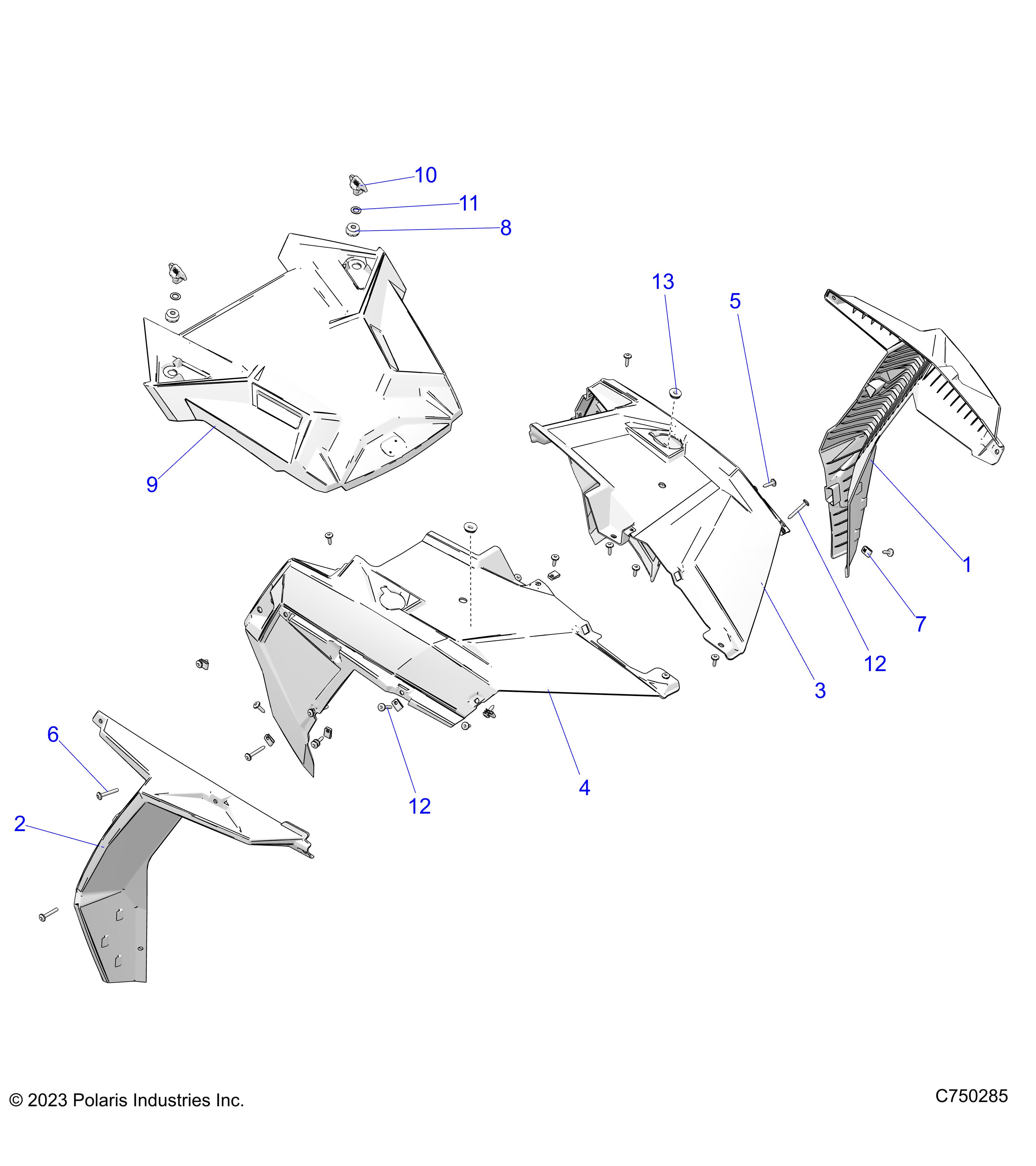 BODY, HOOD AND FRONT BODY WORK - Z25ASE99P5 (C750285)