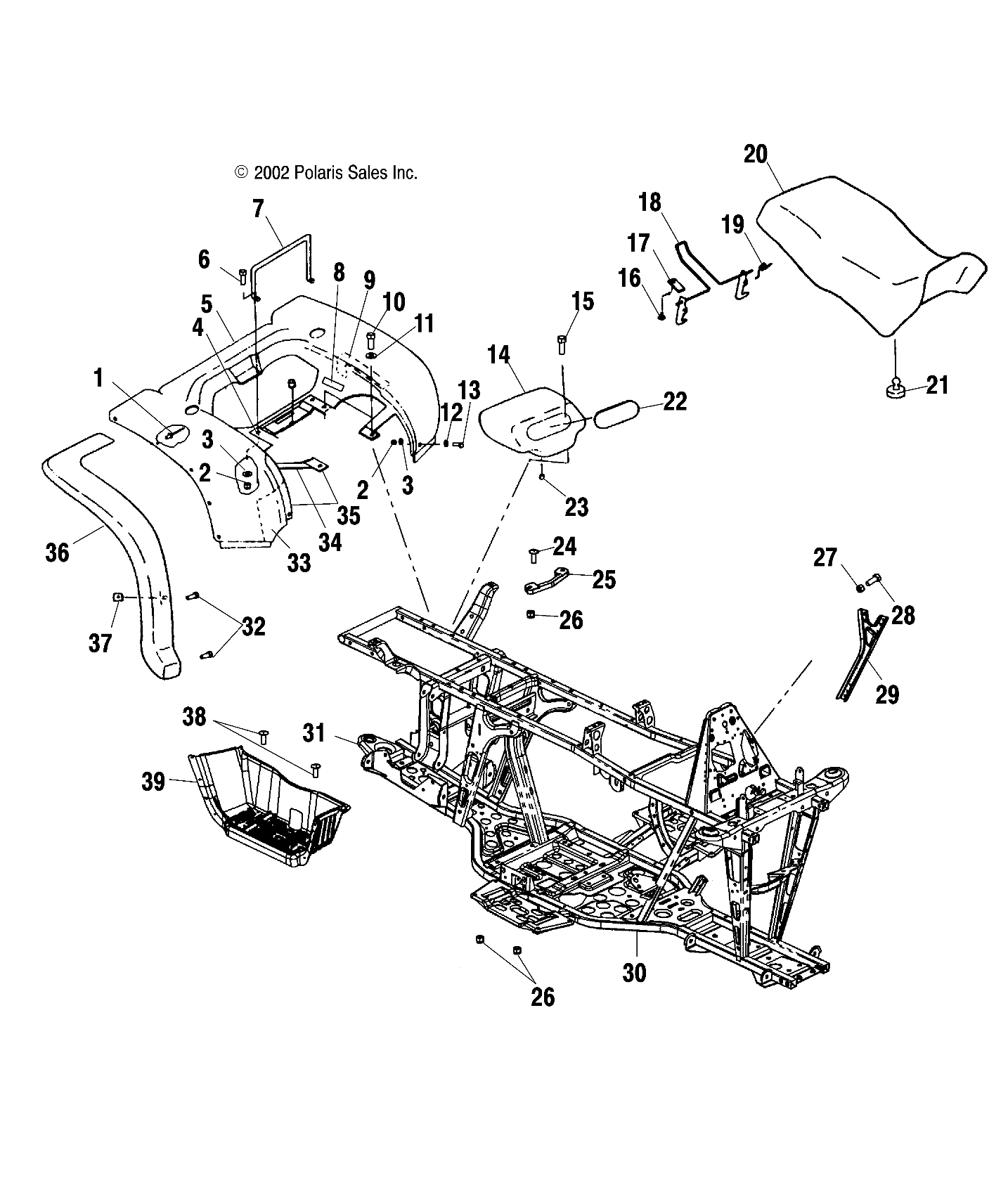 REAR CAB, SEAT AND MAIN FRAME - A03CH59AA/AF/AG (4977187718A03)