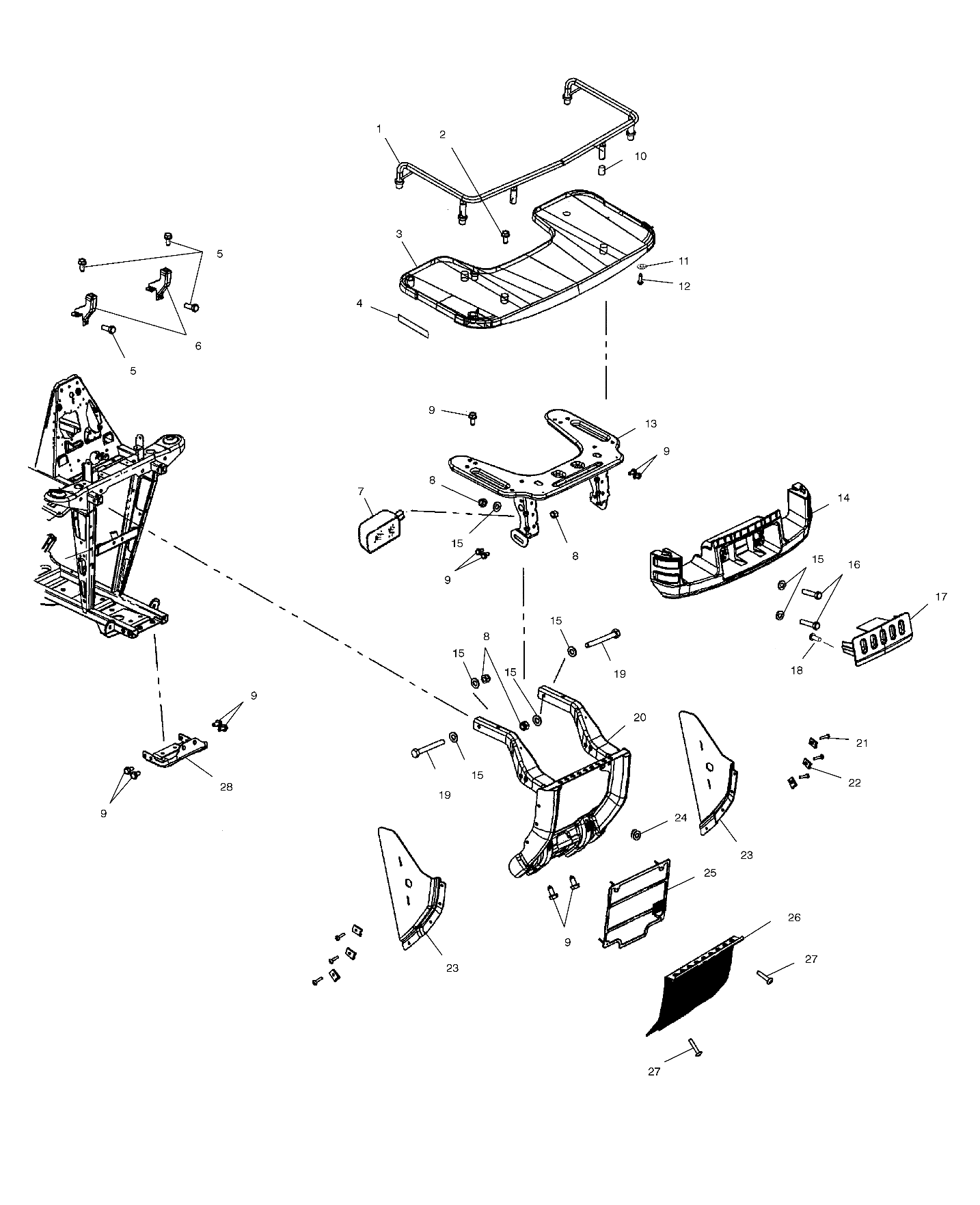 FRONT RACK AND BUMPER MOUNTING - A03CH59AA/AF/AG (4977187718A07)