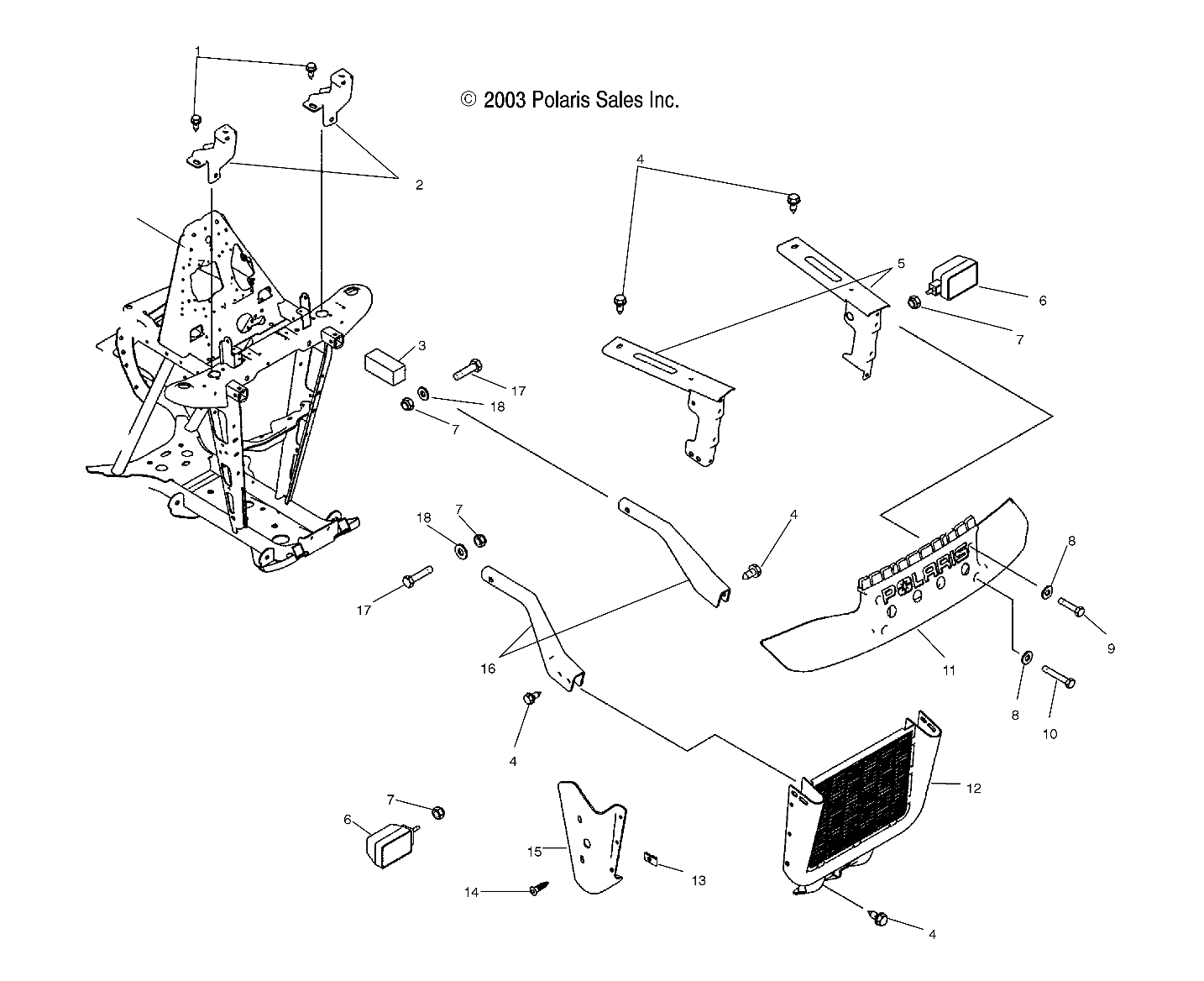 FRONT RACK and BUMPER MOUNTING - A04JD32AA (4977487748A11)