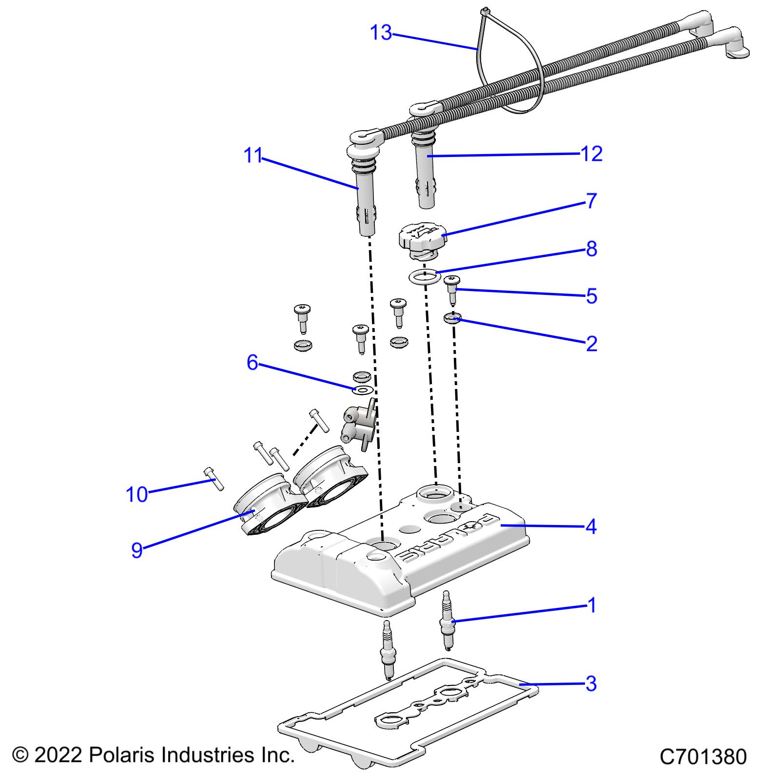 ENGINE, THROTTLE BODY AND VALVE COVER - R22RSM99AG (C701380)