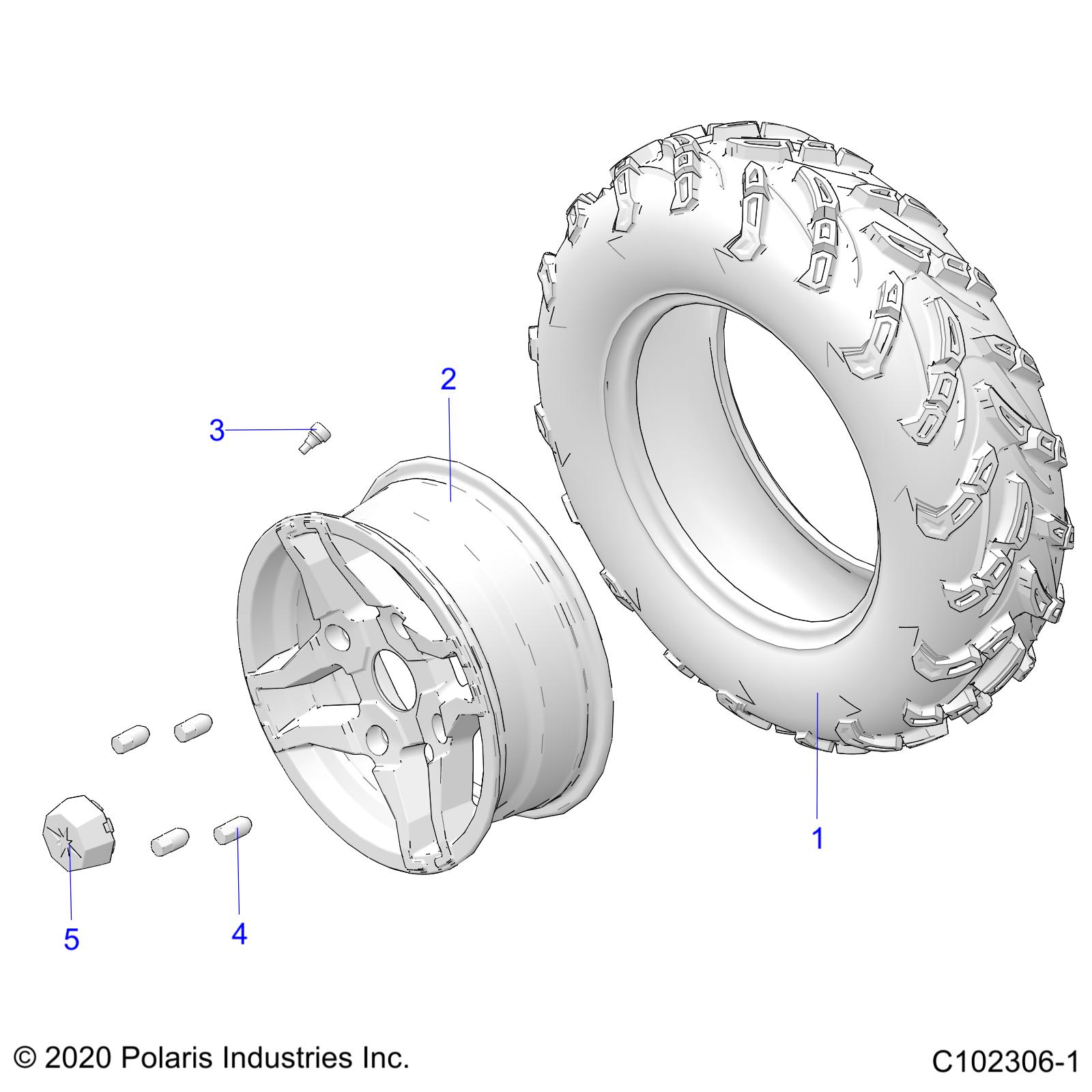 WHEELS, FRONT TIRE - A22SJE57AX/BX (C102306-1)