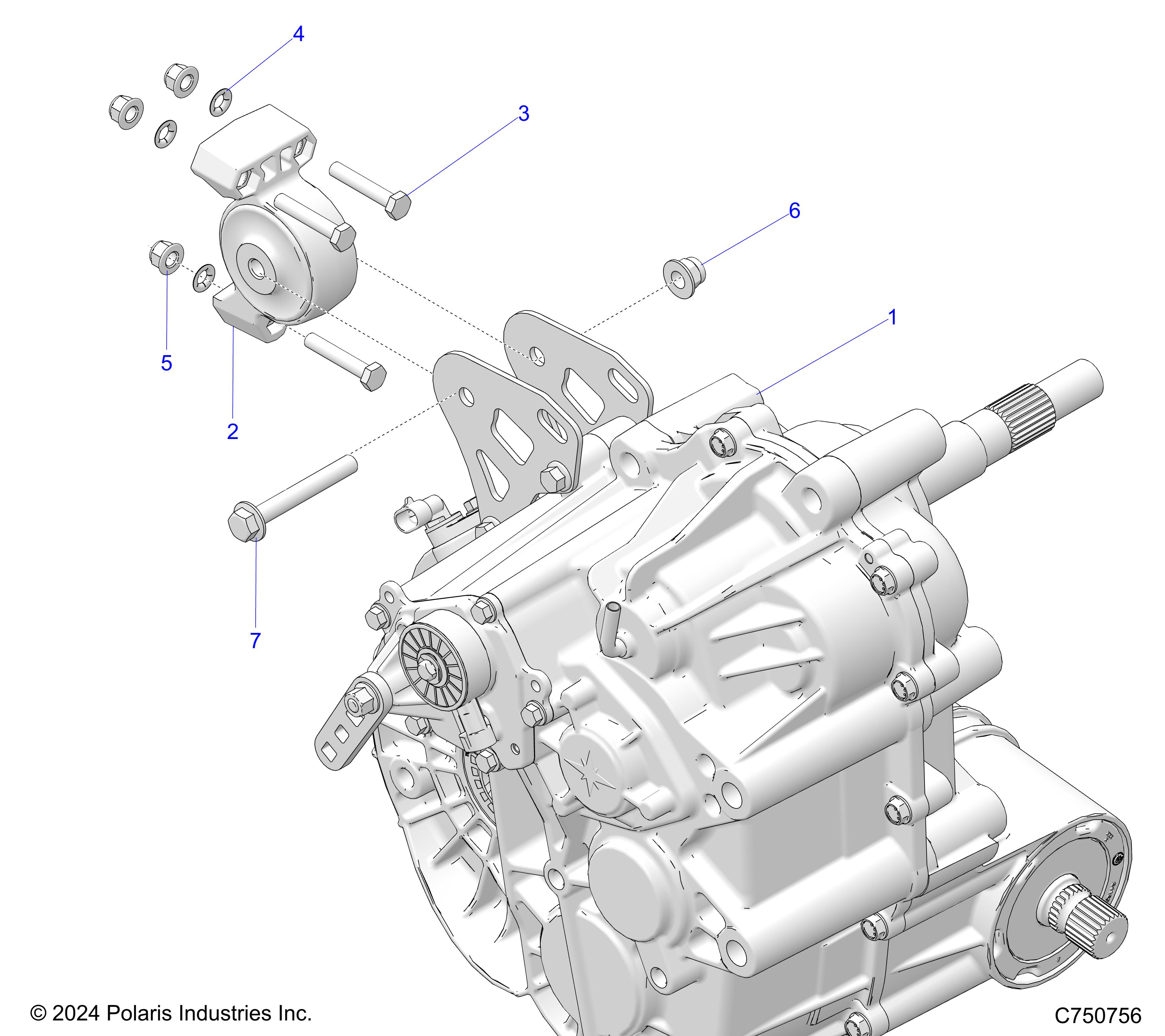 DRIVE TRAIN, MAIN GEARCASE MOUNTING - Z25X4D92A/92B (C750754)