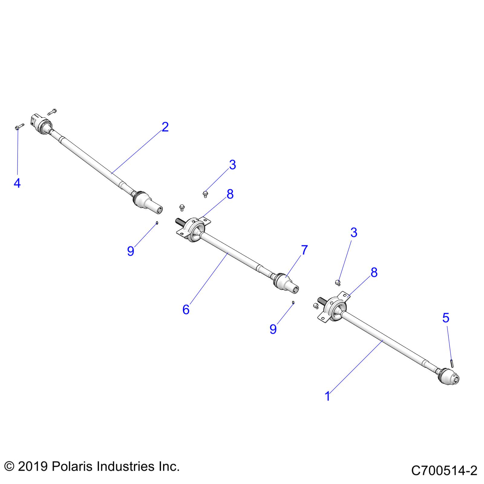 DRIVE TRAIN, FRONT, MID, REAR PROP SHAFT - D21BEP99A4/B4/GP99A4 (C700514-2)