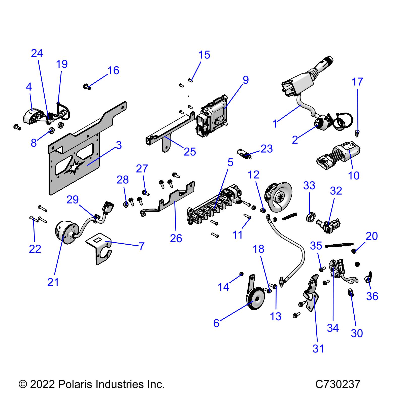 ELECTRICAL, WIRE HARNESS, COMPONENTS, AND LICENSE PLATE - R22RRED4JA (C730237)