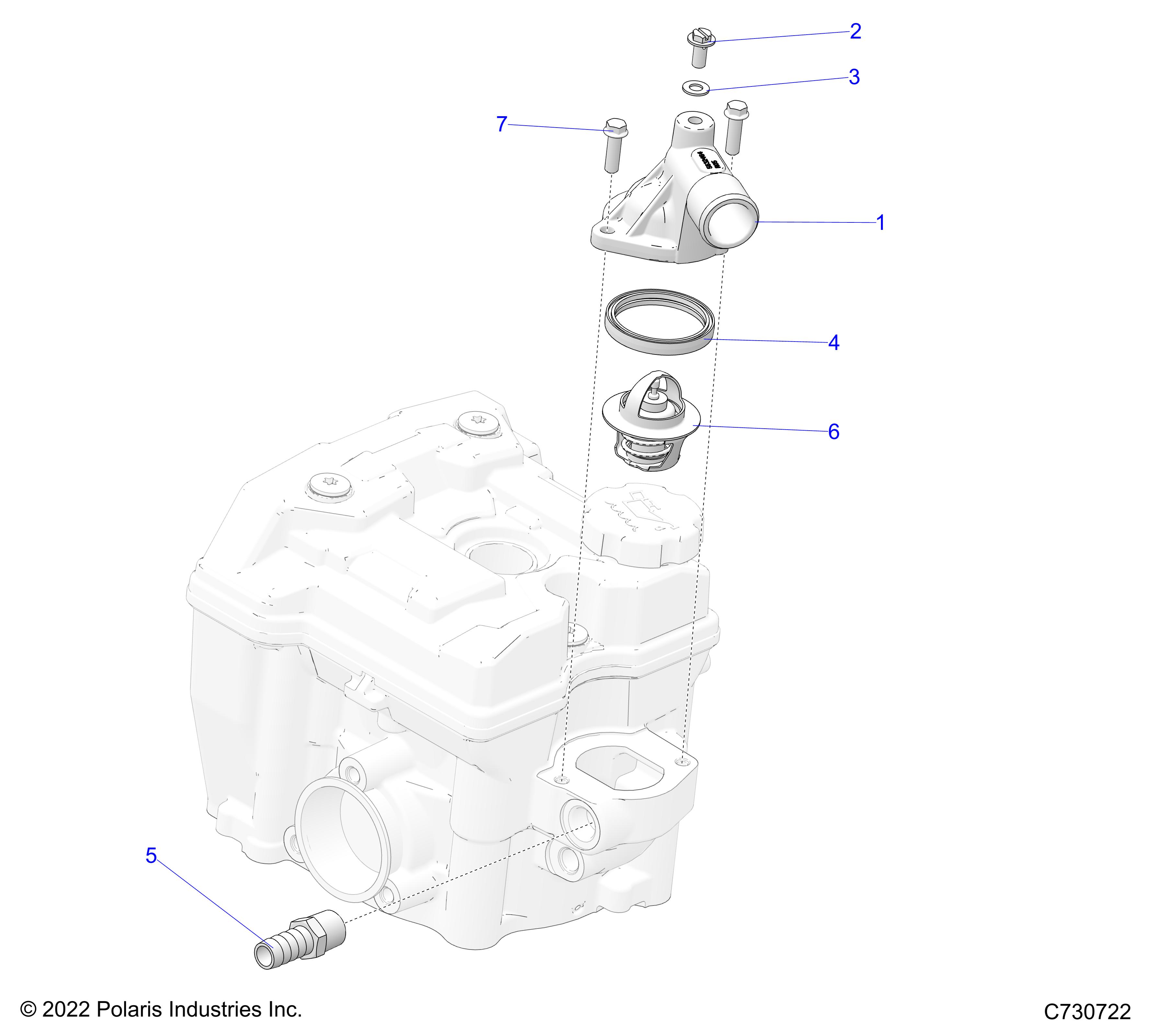 ENGINE, THERMOSTAT and COVER - D24M4A57B4/G57B4/U57B4/W57B4 (C730722)