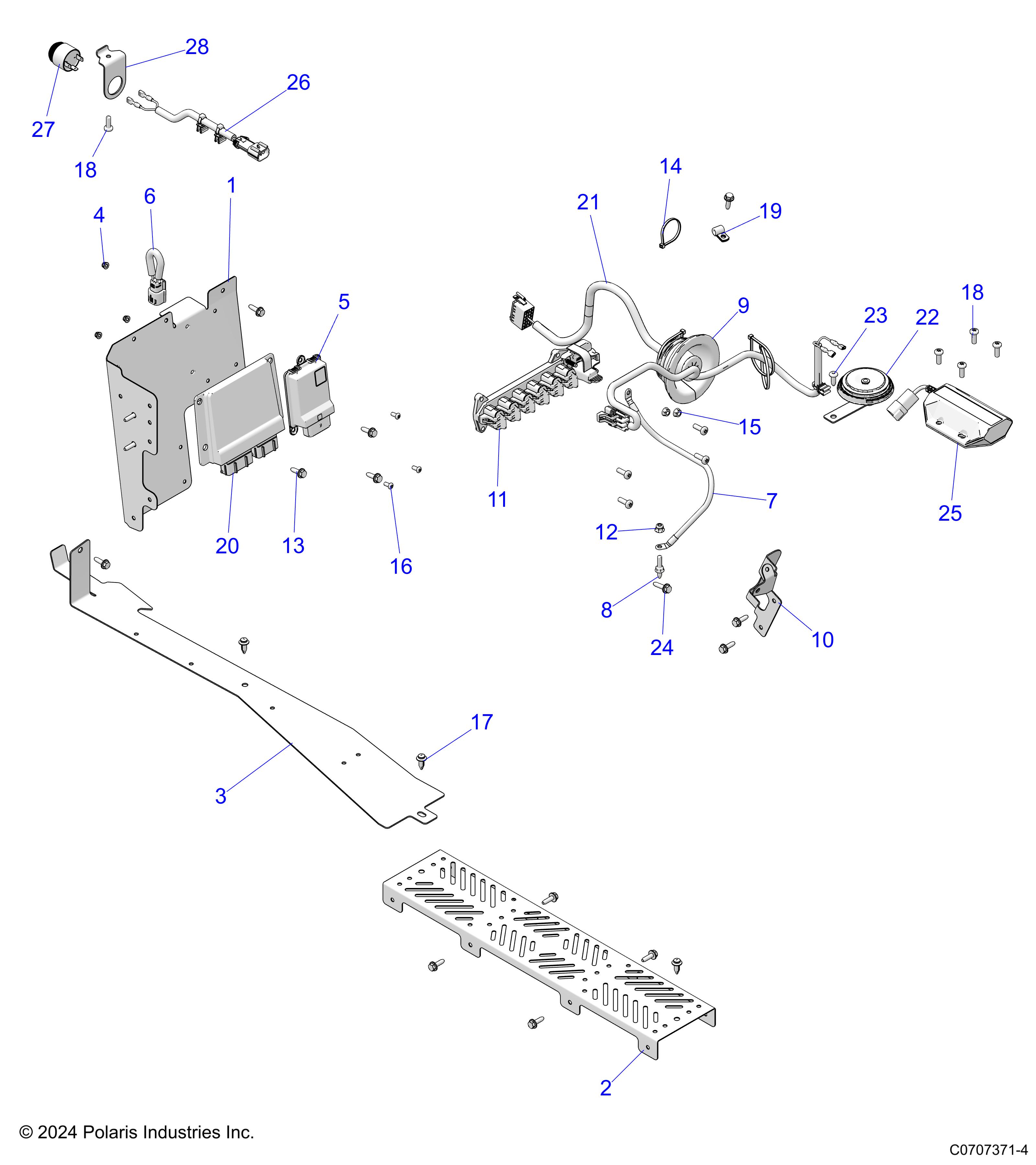 ELECTRICAL, WIRE HARNESS, COMPONENTS - D25E3CC2D4 (C0707371-4)