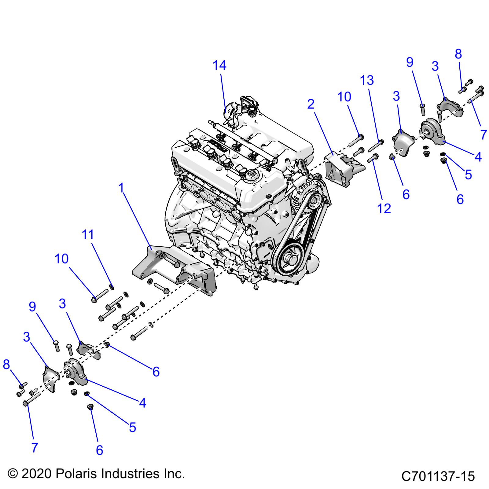 ENGINE, MOUNTING & LONG BLOCK - Z22RML2KAL/AP/BK/BL/BP/BT (C701137-09)