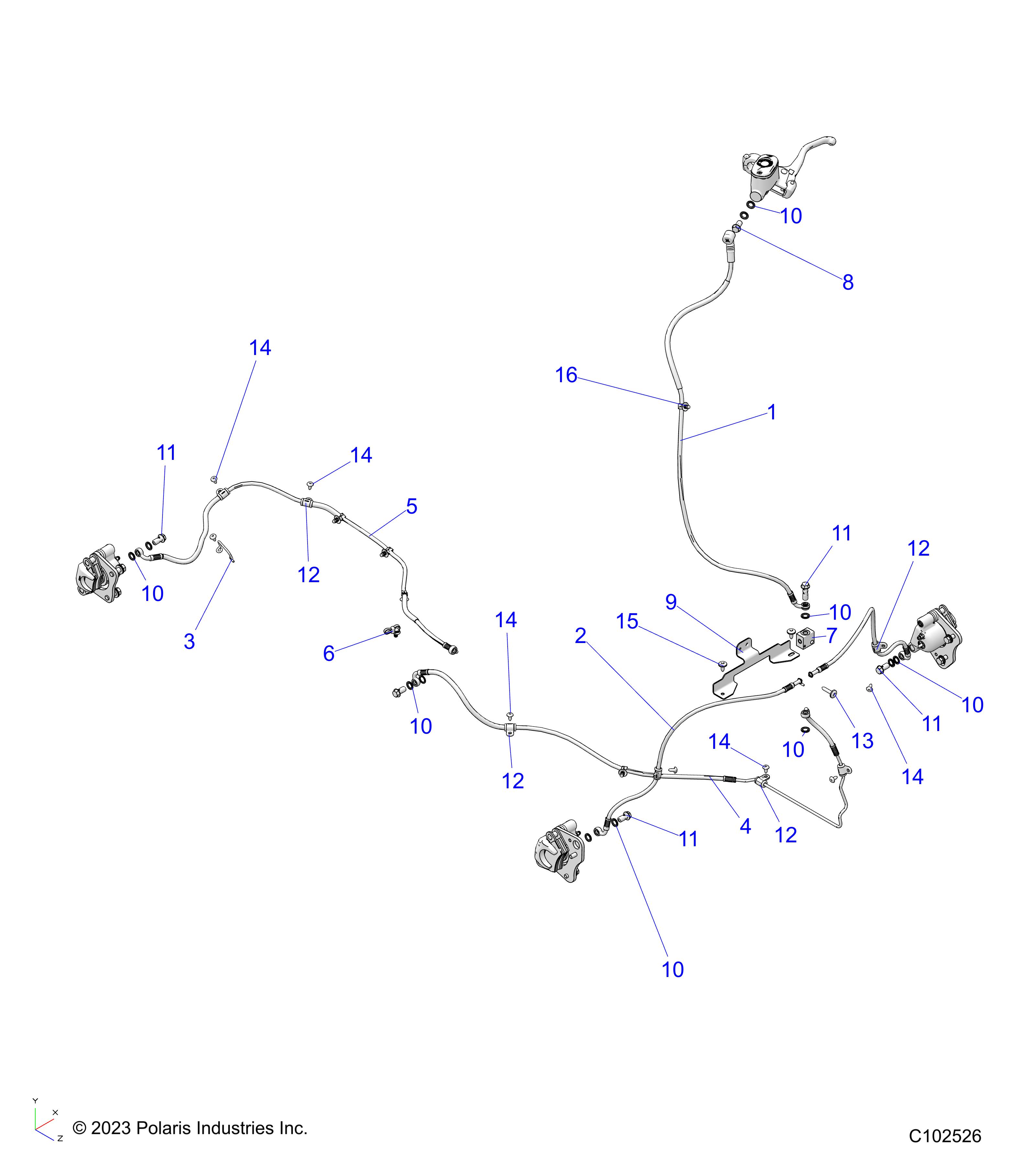 BRAKES, BRAKE LINES - A23SEA57A1/A3/A6/A9 (C102526)