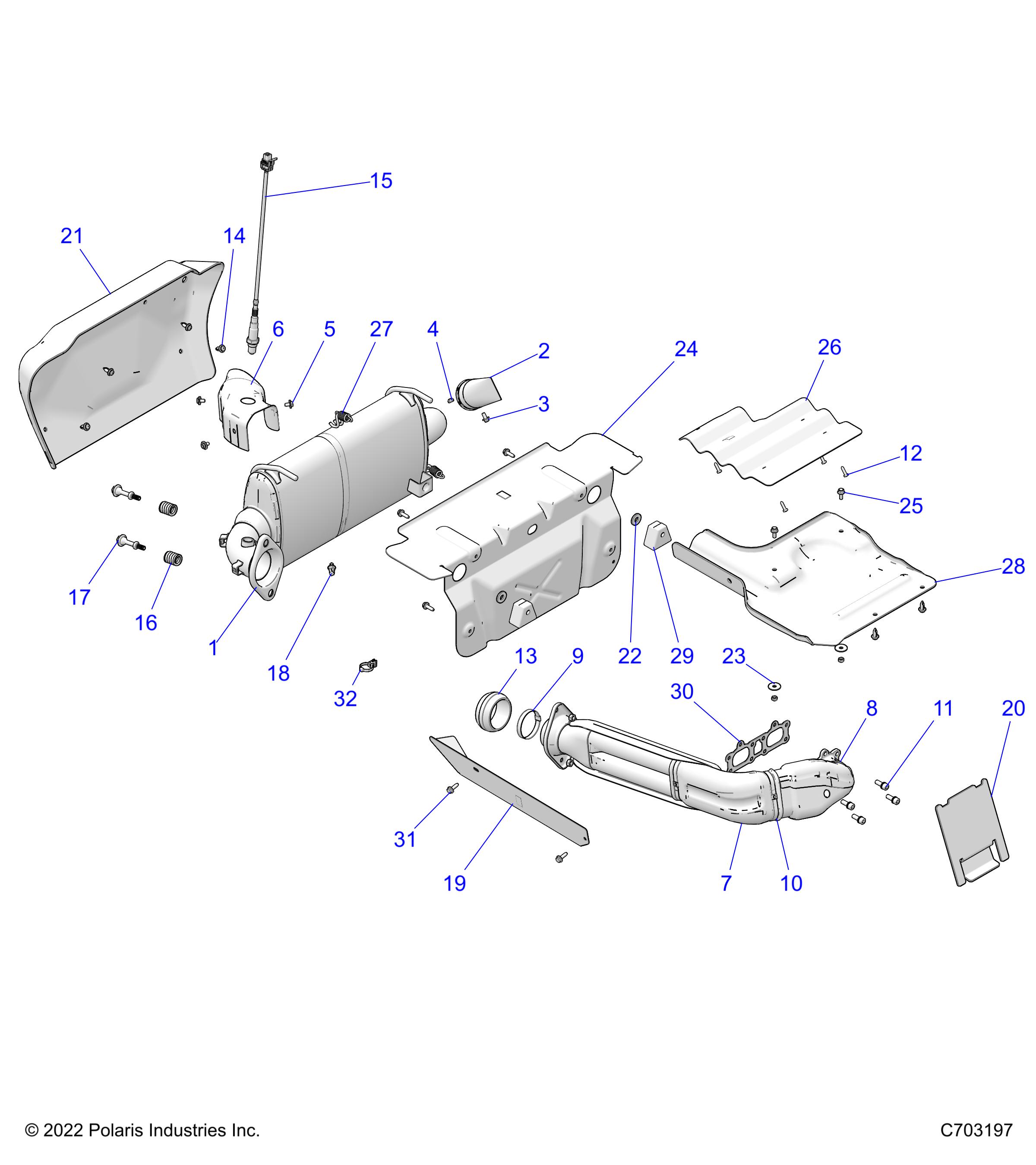 ENGINE, EXHAUST SYSTEM - Z23NAE99FR/SCR/FR (C703197)