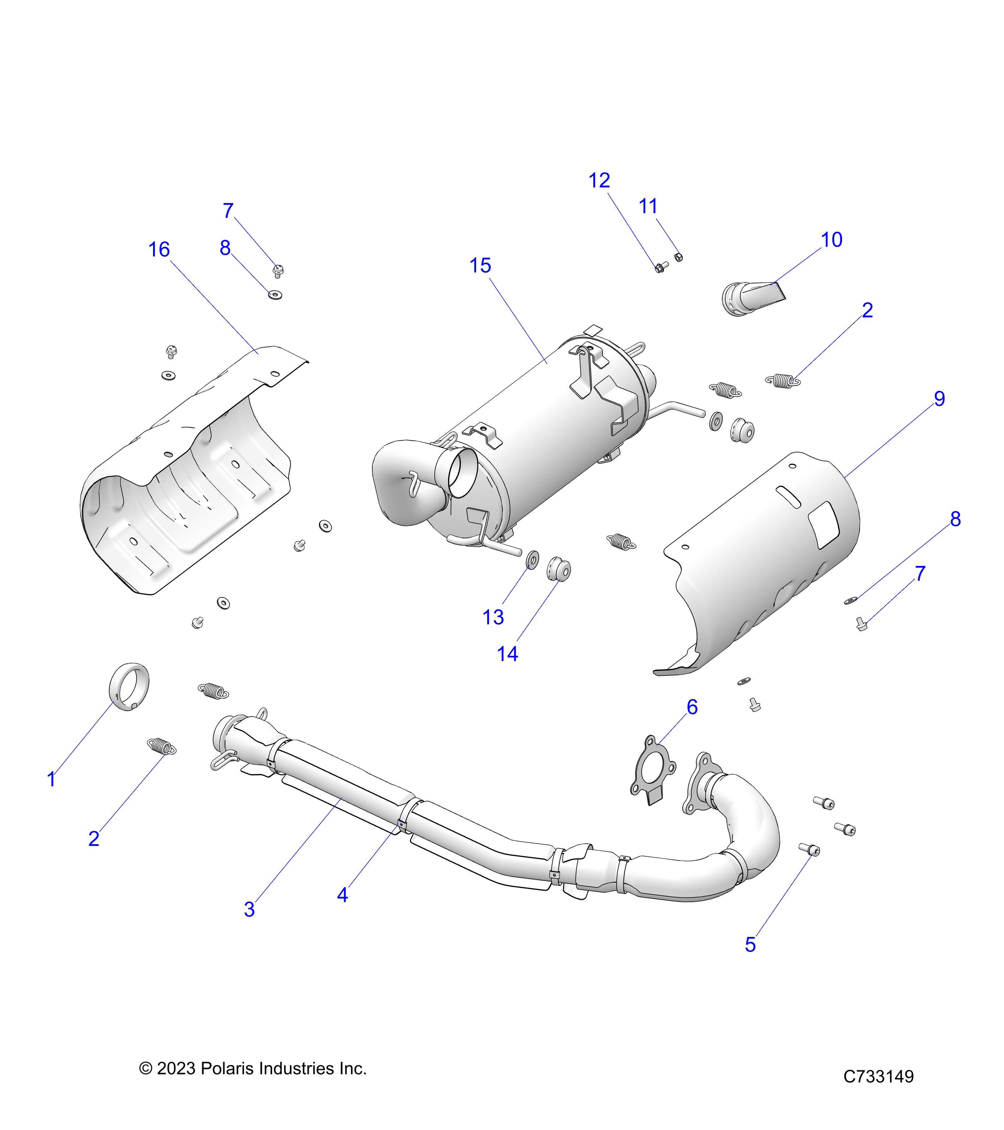 ENGINE, EXHAUST SYSTEM - R24MAS57D4 (C733149)