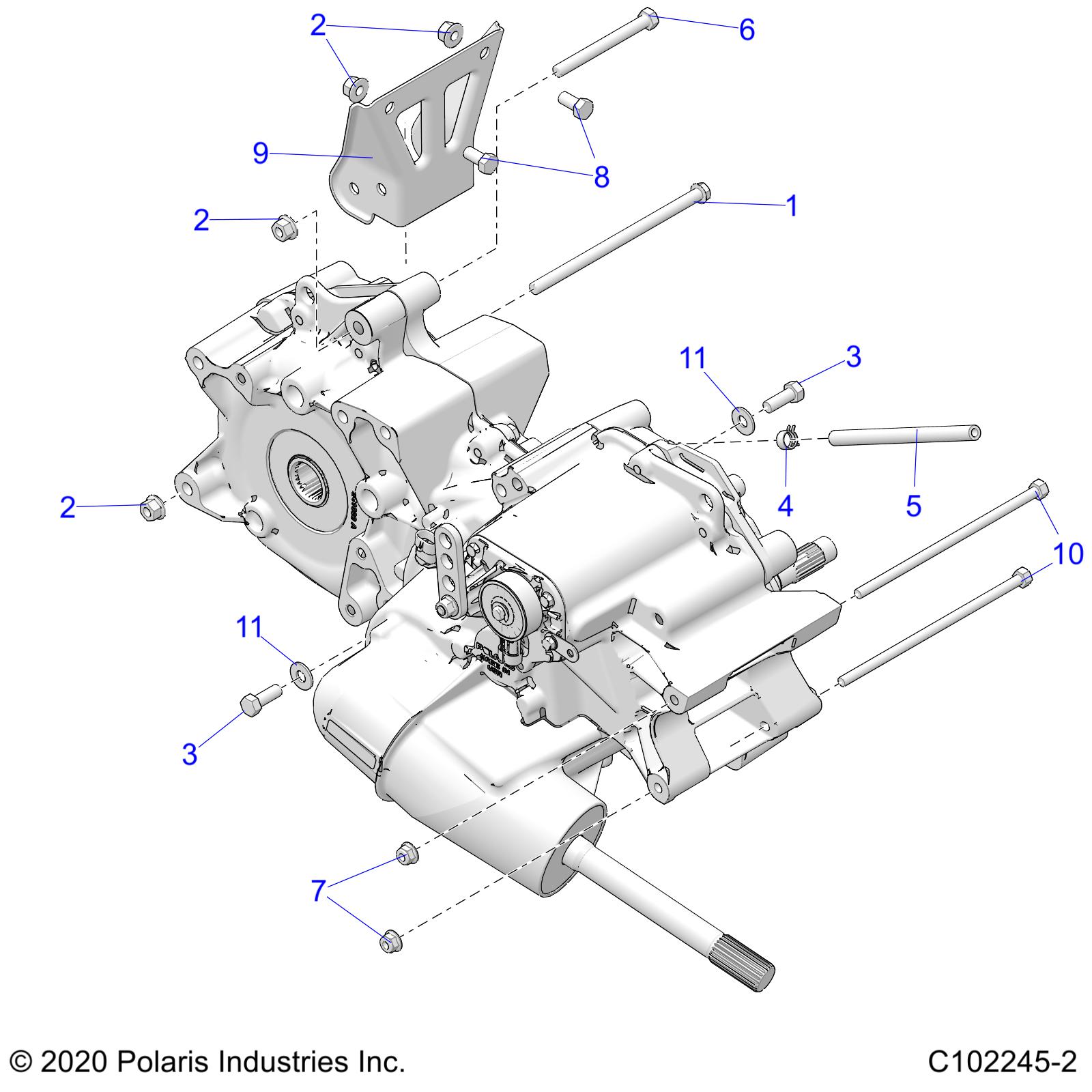 DRIVE TRAIN, MAIN GEARCASE MOUNTING - A22S6E57F1/FL (C102245-2)