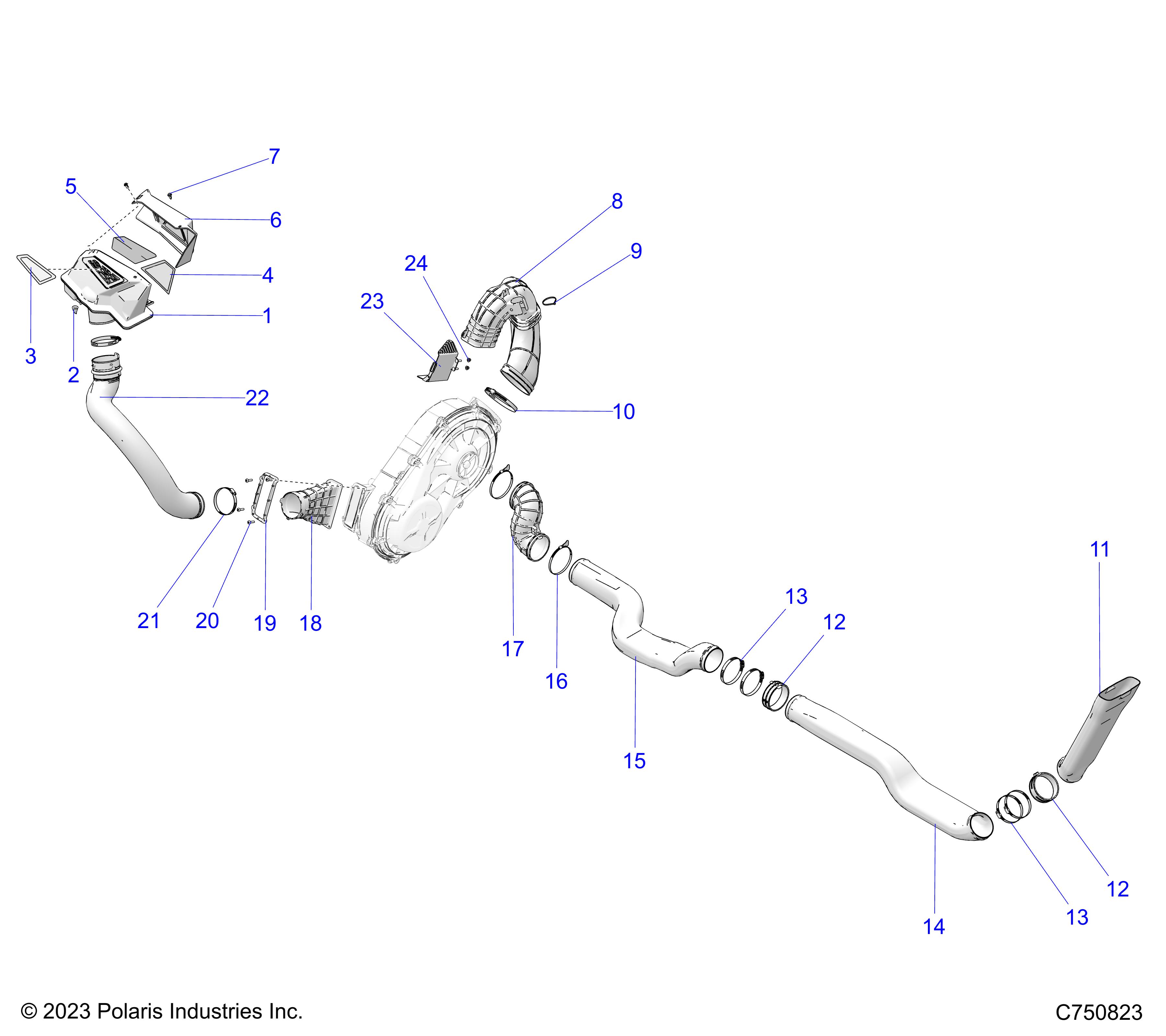 DRIVE TRAIN, CLUTCH COVER DUCTING - Z25RPE2KA4/B4 (C750823)