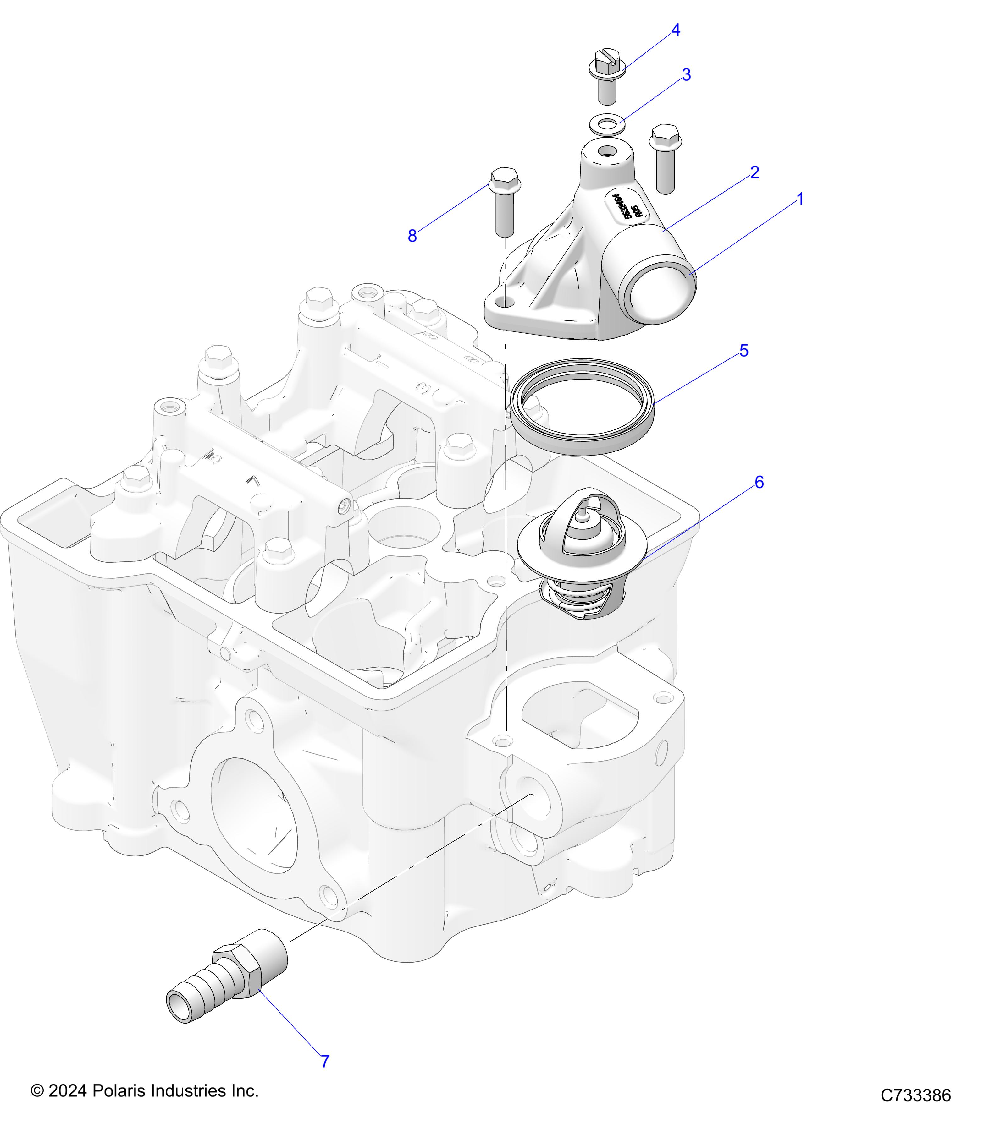 ENGINE, THERMOSTAT and COVER - R25MAA5AJ1 (C733386)