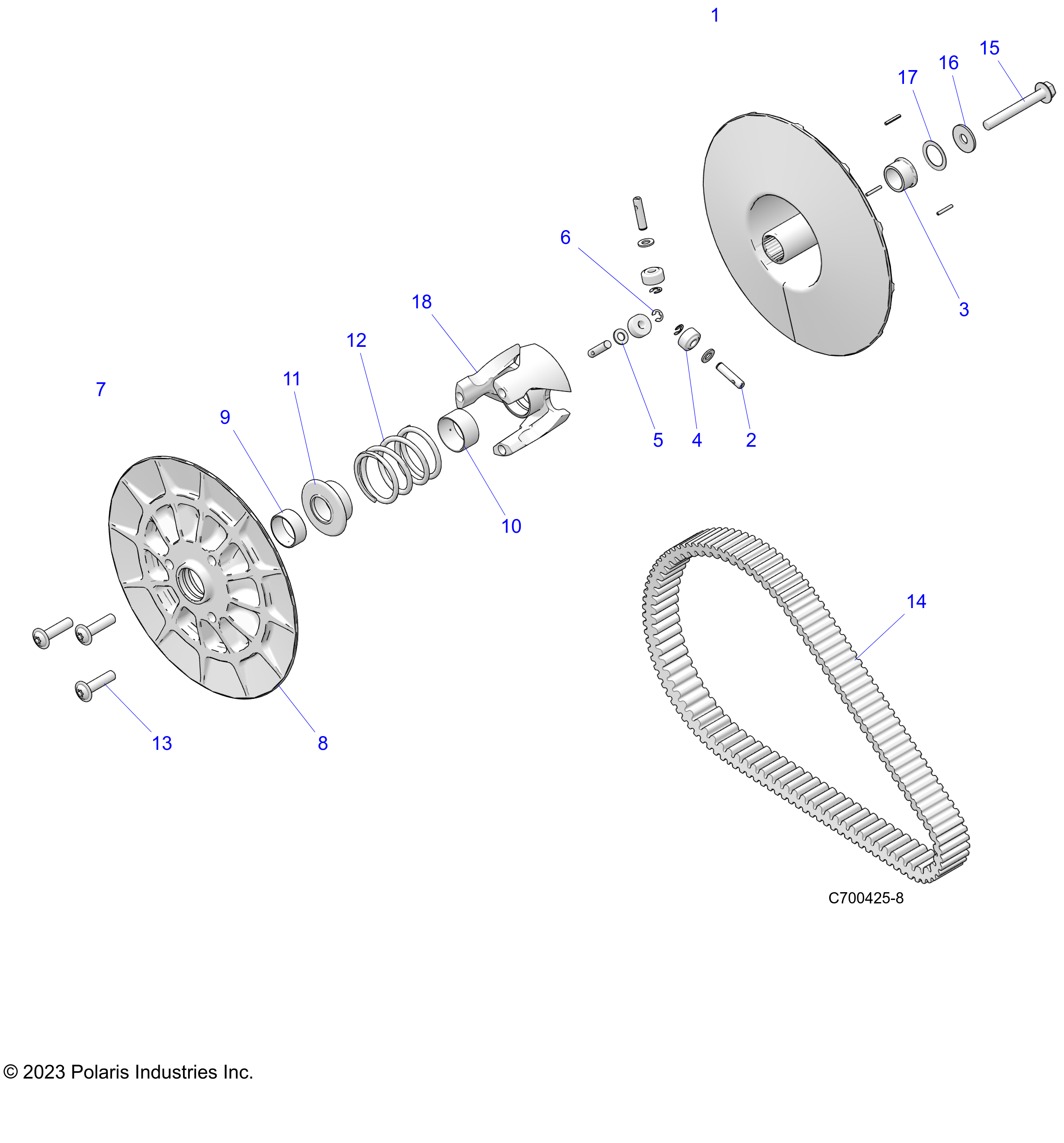 DRIVE TRAIN, CLUTCH, DRIVEN - D25P4AD4B4/ED4B4/FD4B4/UD4B4/VD4B4/YD4B4 (C700425-7)