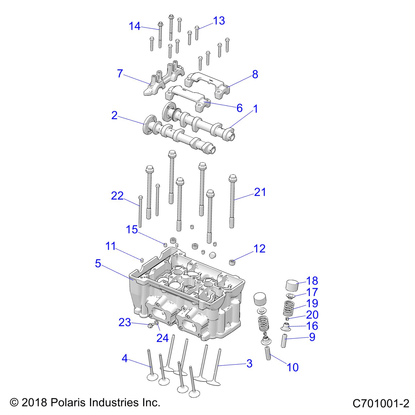 ENGINE, CYLINDER HEAD AND VALVES - Z20NAE92AL/AR/BL/BR/F92AL/AR (C701001-2)