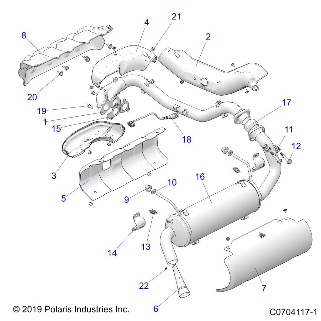 ENGINE, EXHAUST SYSTEM - D21BBP99A4/B4/FP99A4 (C0704117-1)