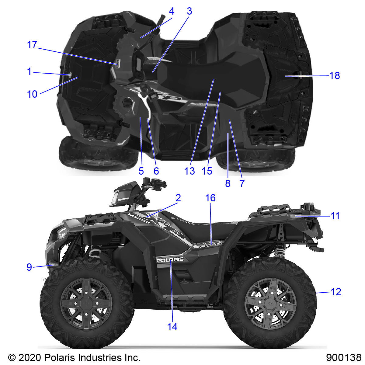 BODY, DECALS - A20SXZ95AG/CAG (900138-01)