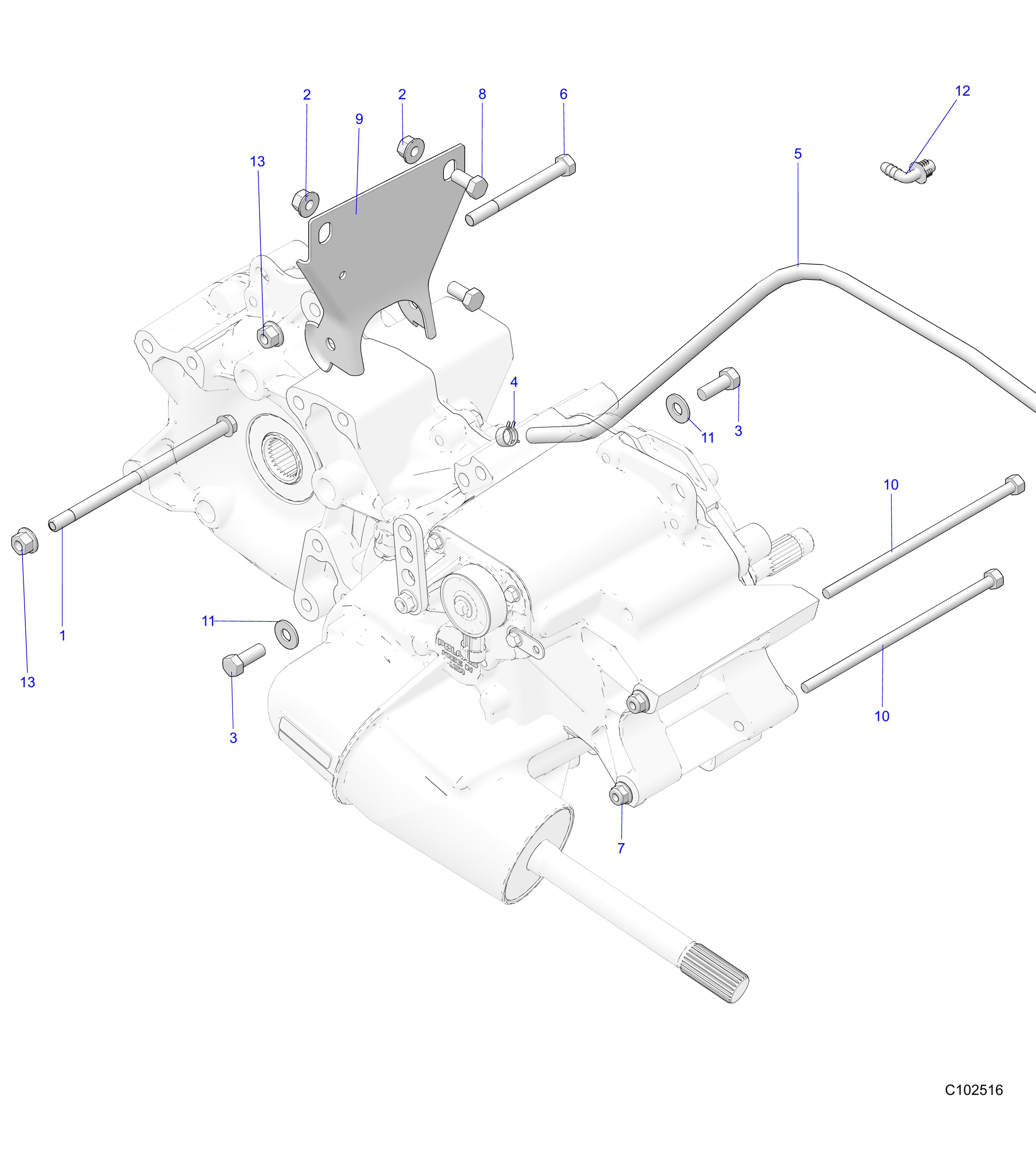 DRIVE TRAIN, MAIN GEARCASE MOUNTING - A25SDA57A7/E57A4 (C102516)