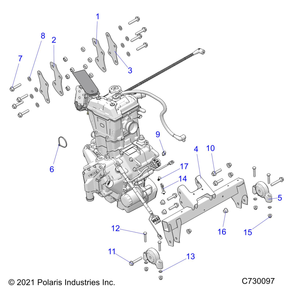 ENGINE, TRANSMISSION MOUNTING & LONG BLOCK - R22MAK57B4 (C730097)