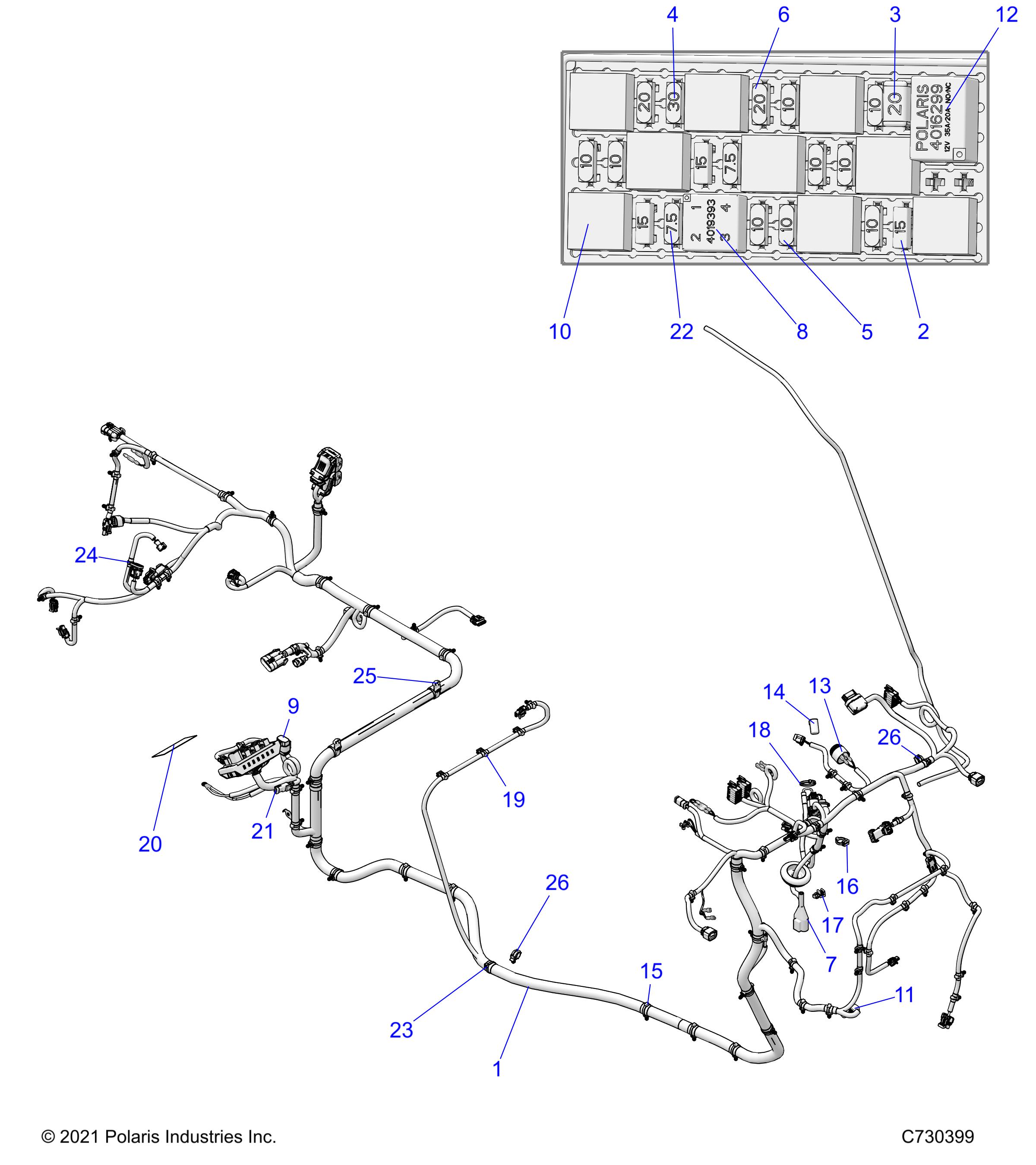 ELECTRICAL, WIRE HARNESS - D22M4A57B4/G57B4 (C730399)