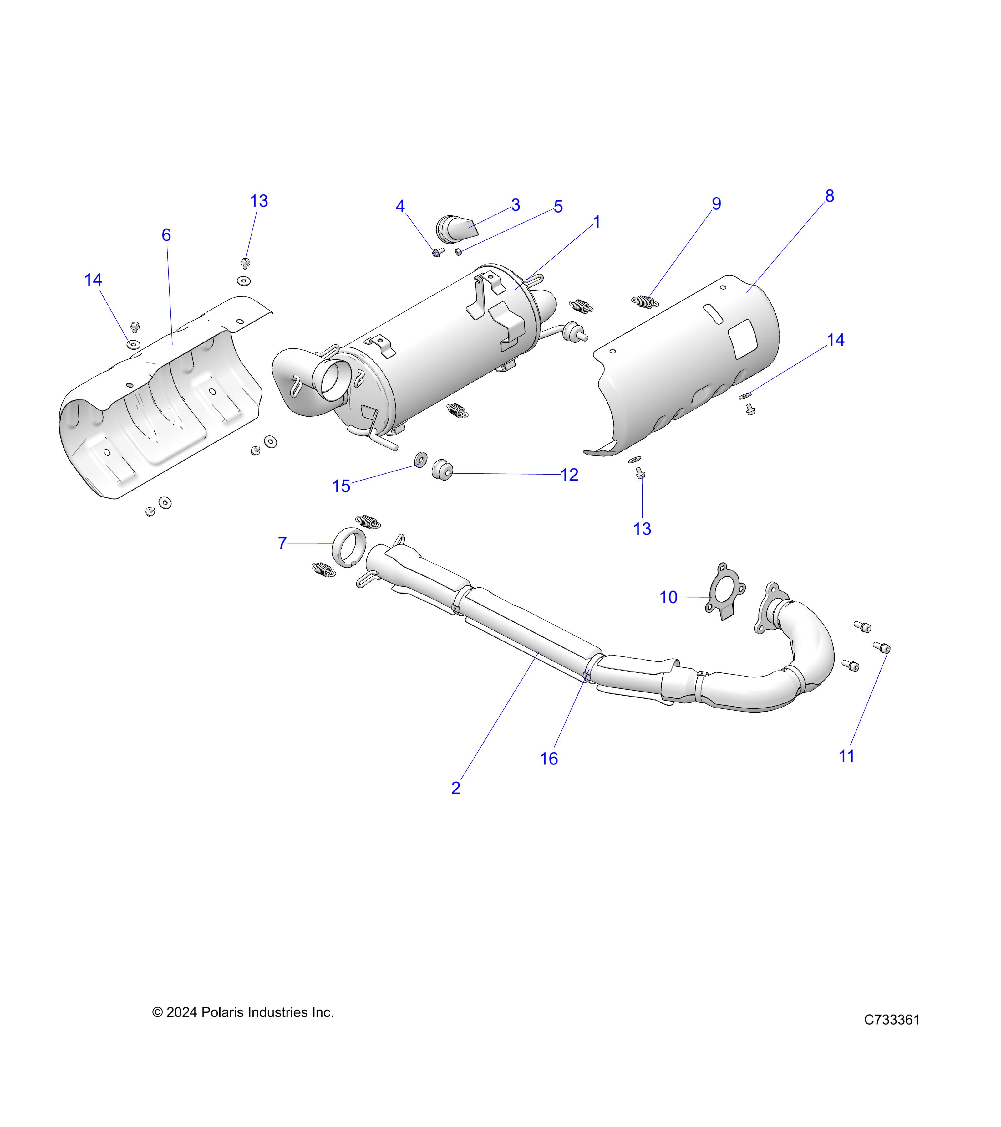 ENGINE, EXHAUST SYSTEM - R25MAA5AJ1 (C733361)