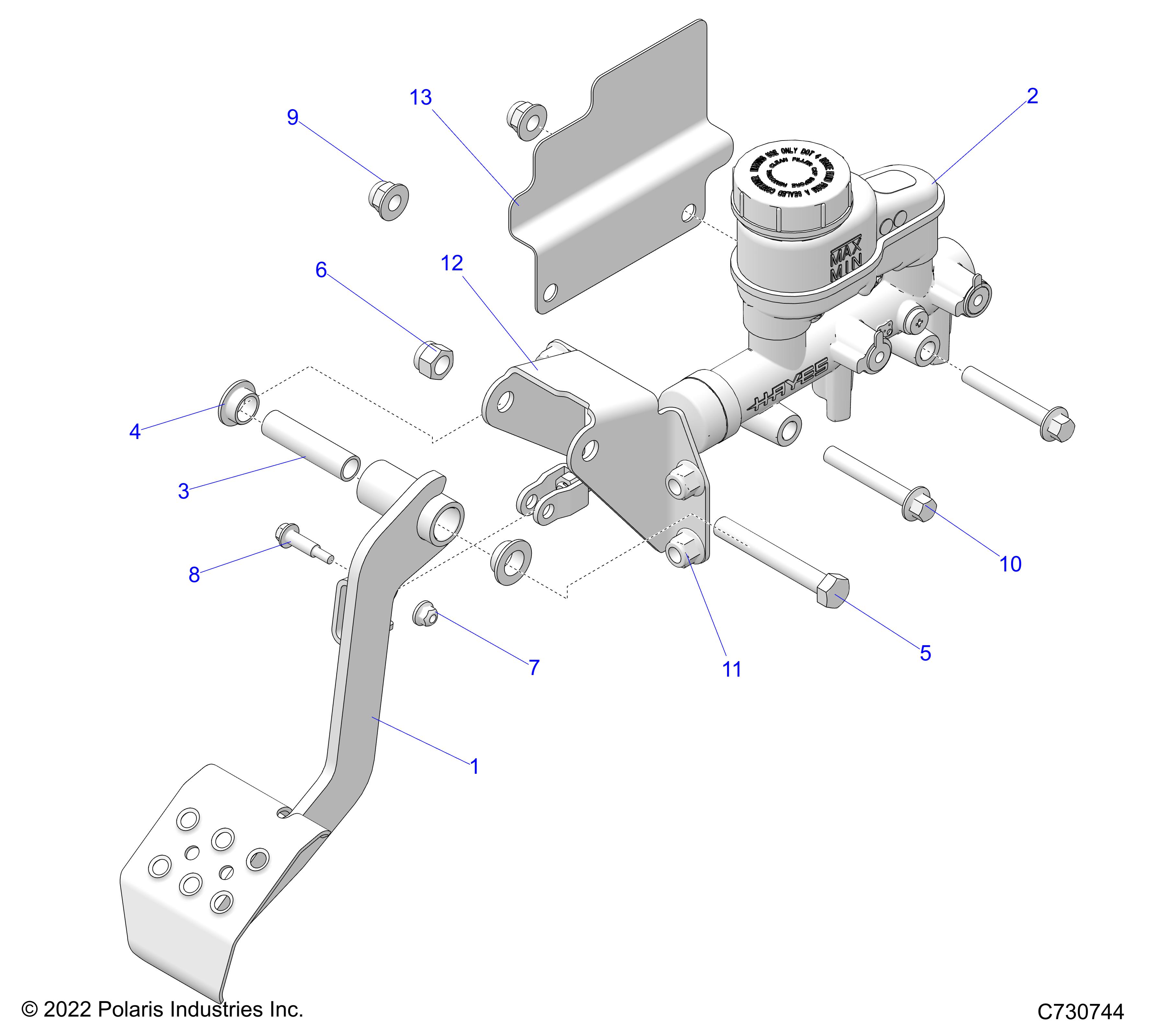 BRAKES, PEDAL AND MASTER CYLINDER - R24CCA57A1 (C730744)