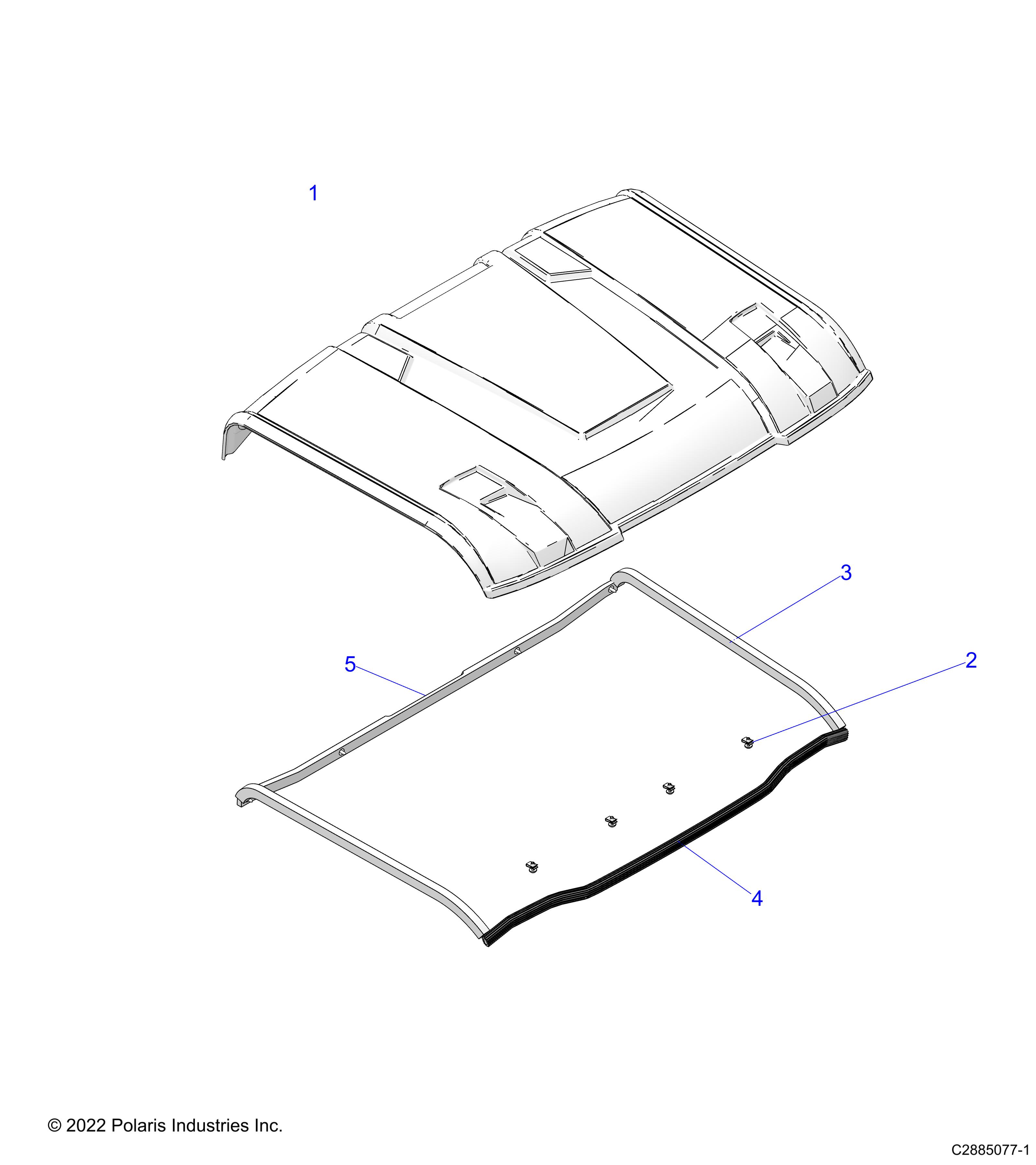 BODY, ROOF, POLY - D24M2U57B4/W57B4 (C2885077-1)