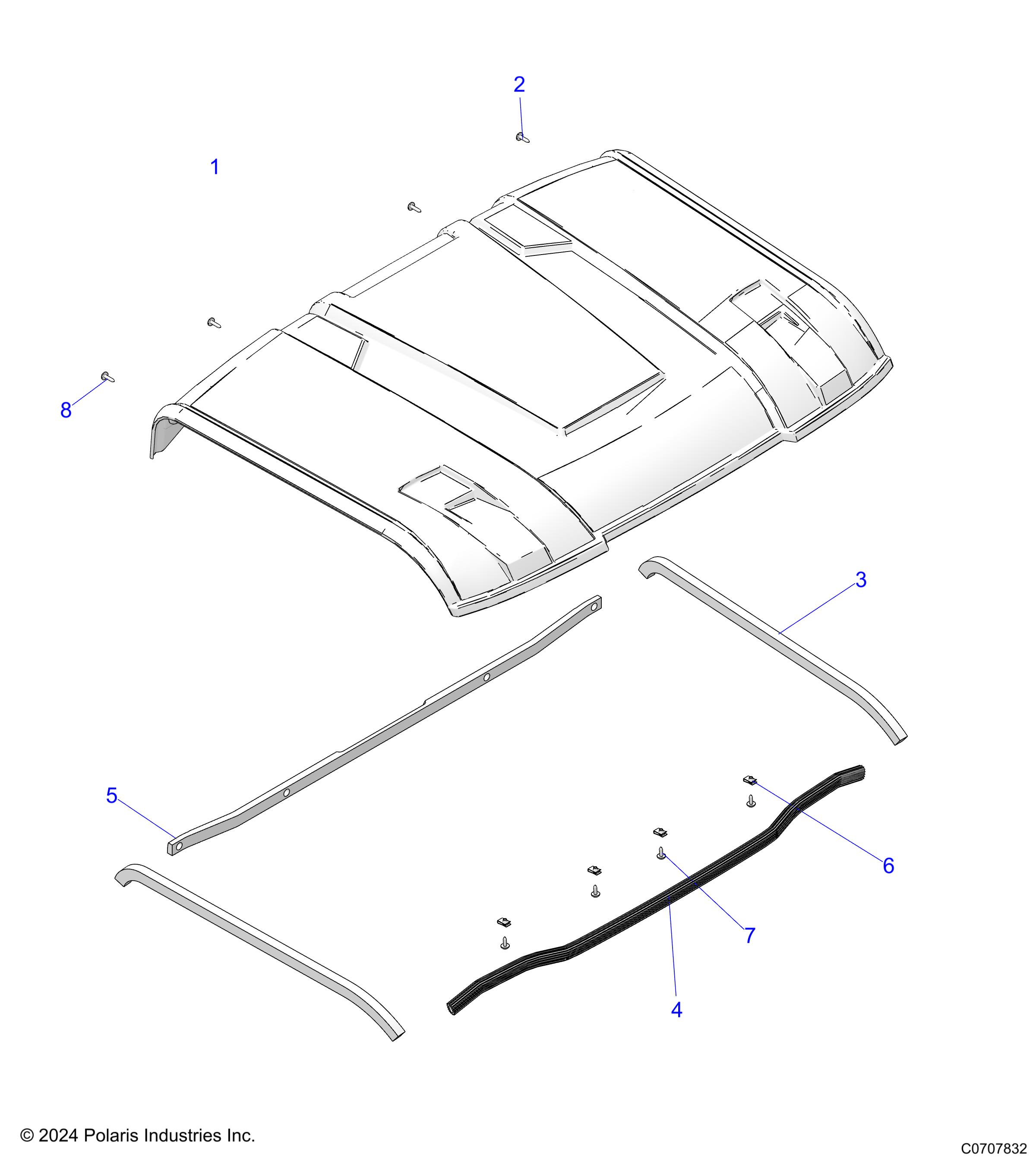 BODY, ROOF, POLY - D24M2U57B4/W57B45 (C0707832)