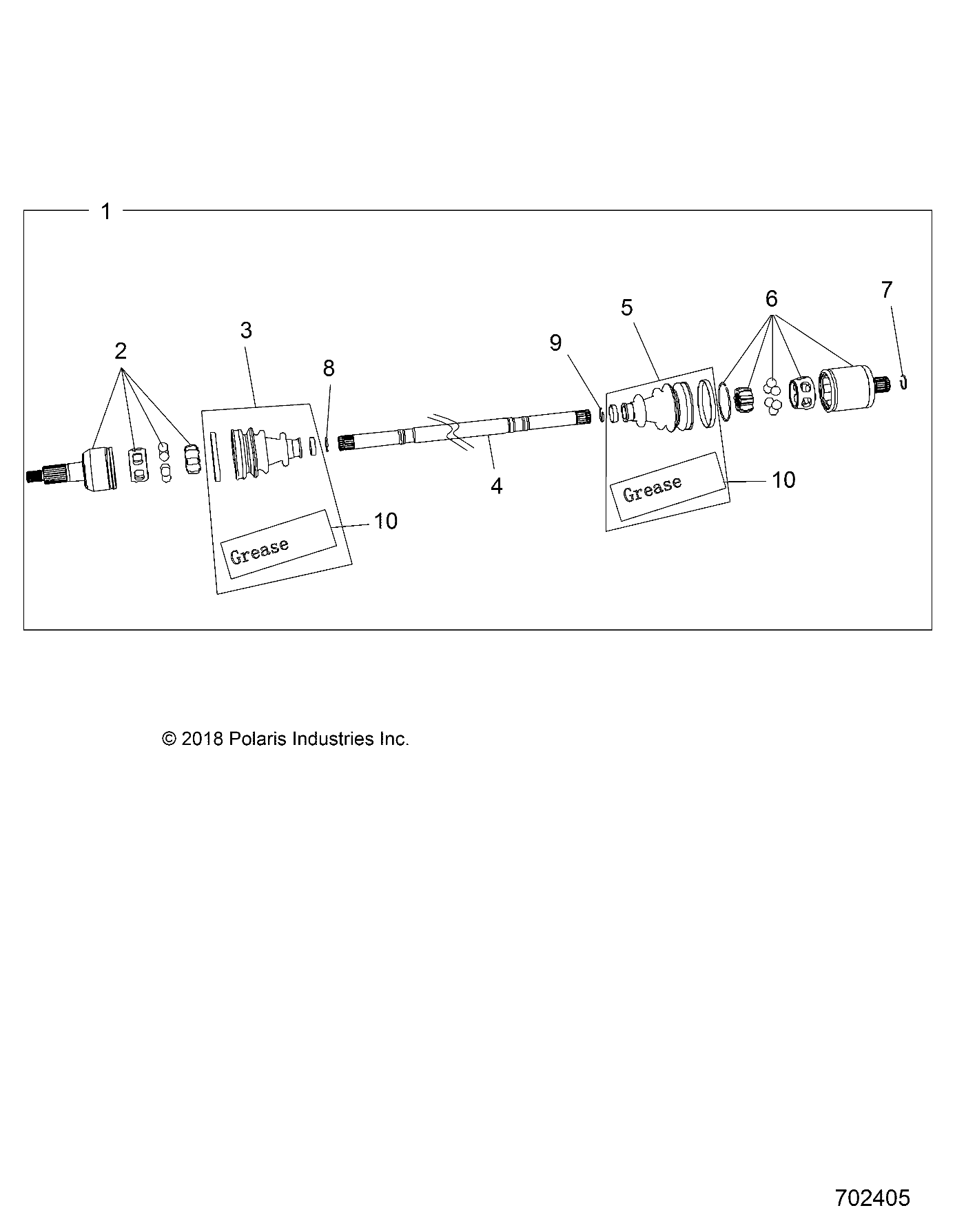 DRIVE TRAIN, REAR HALF SHAFT - D25E3CC2B4/UC2B4 (702405)