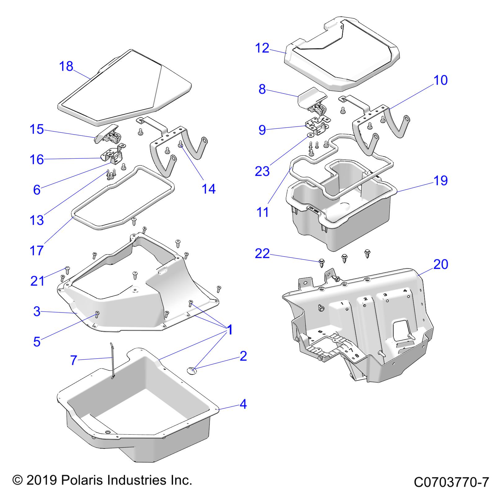 BODY, FRONT STORAGE - Z20RAB92LR/D92LC/E92LT (C0703770-7)