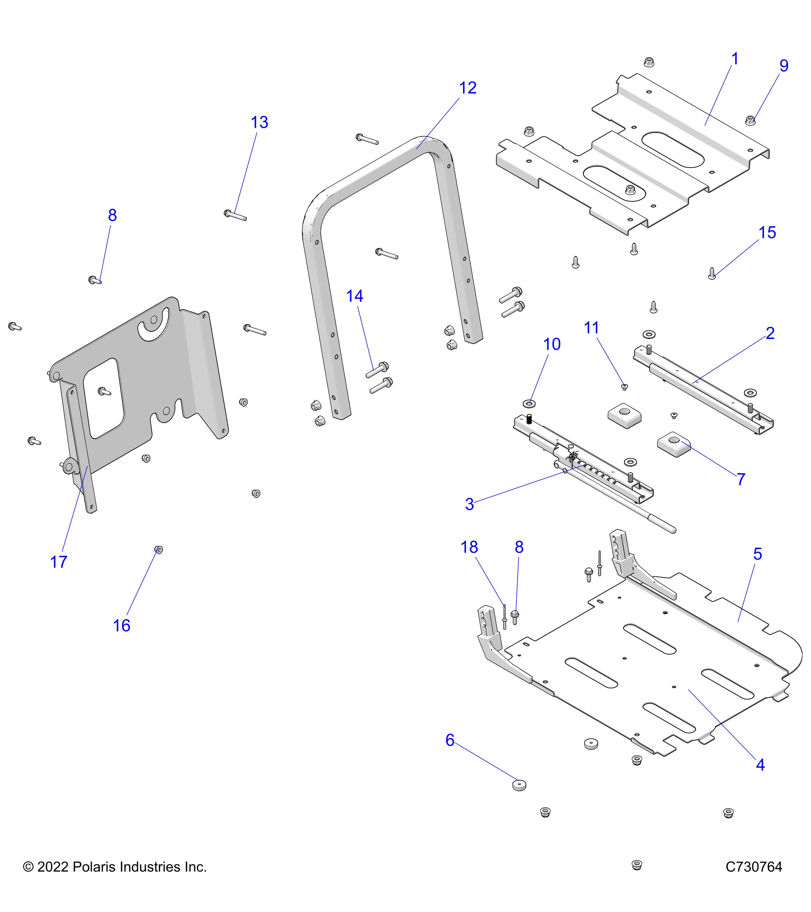 BODY, SEAT SLIDER DRIVERS SEAT - R24MAS57CK (C730764)