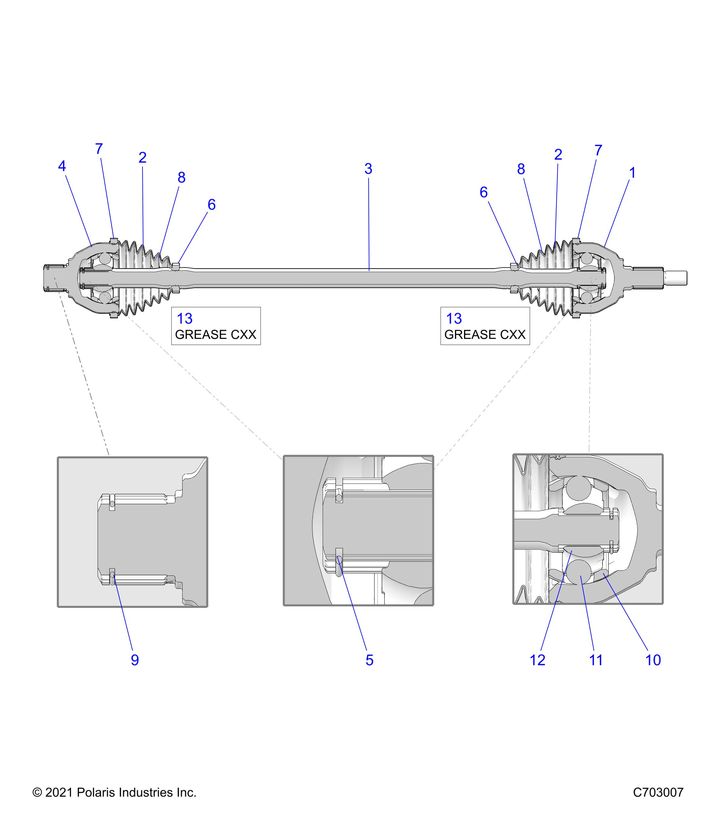 DRIVE TRAIN, HALF SHAFT, FRONT - Z25SPD92AA/AF/AL/BA/BL/BF (C703007)