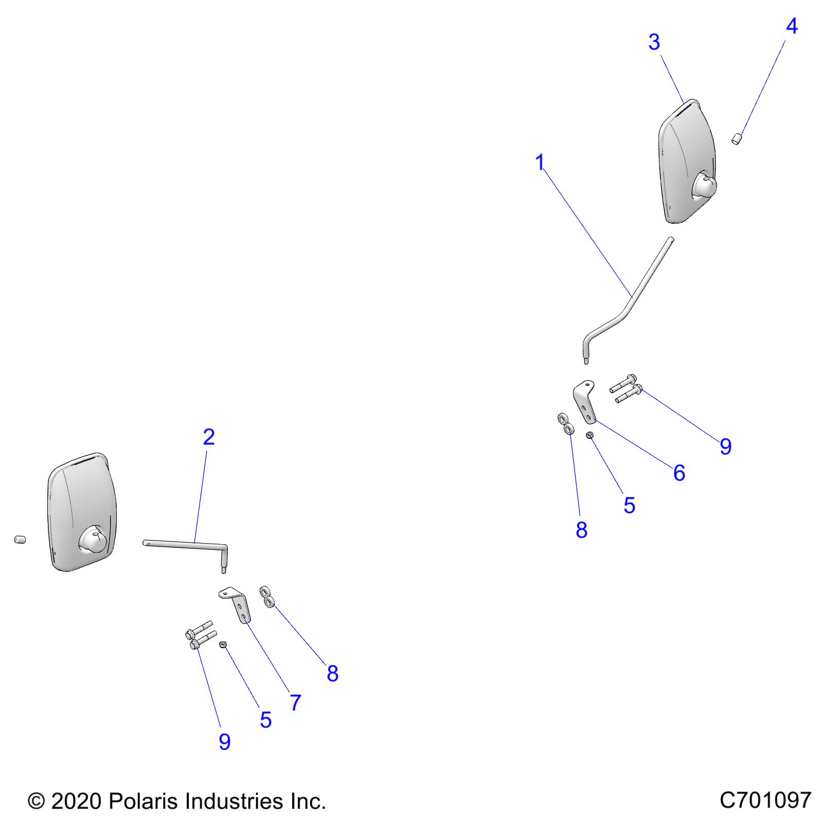 BODY, MIRRORS, TRACTOR - Z22ASE99F4/F5/S99C4/C5 (C701097)