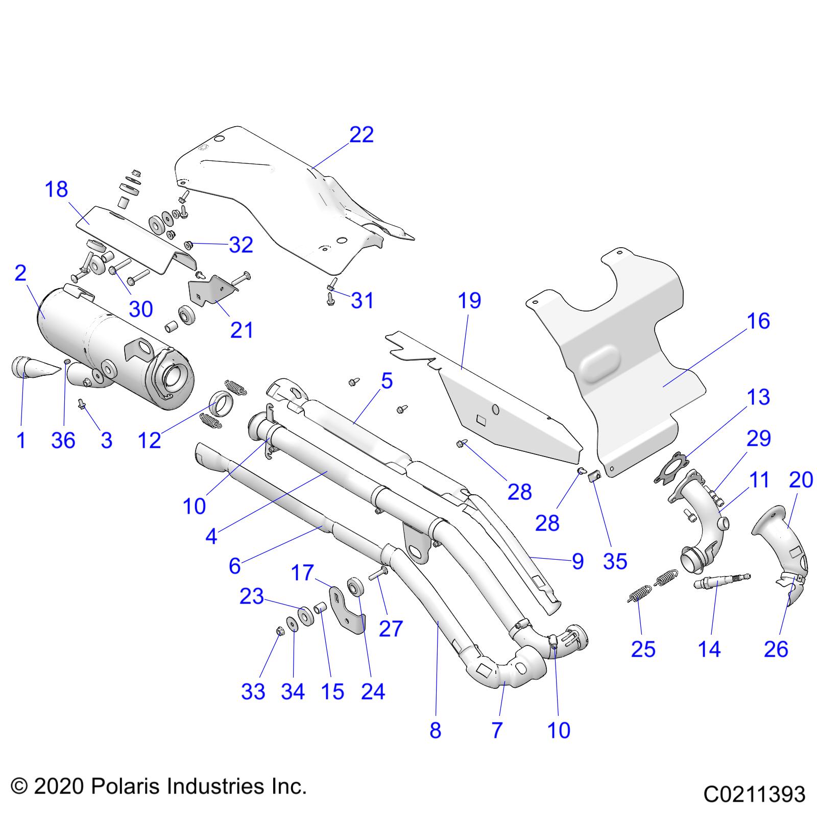 ENGINE, EXHAUST - A22SEZ57BM/BN (C0211393)