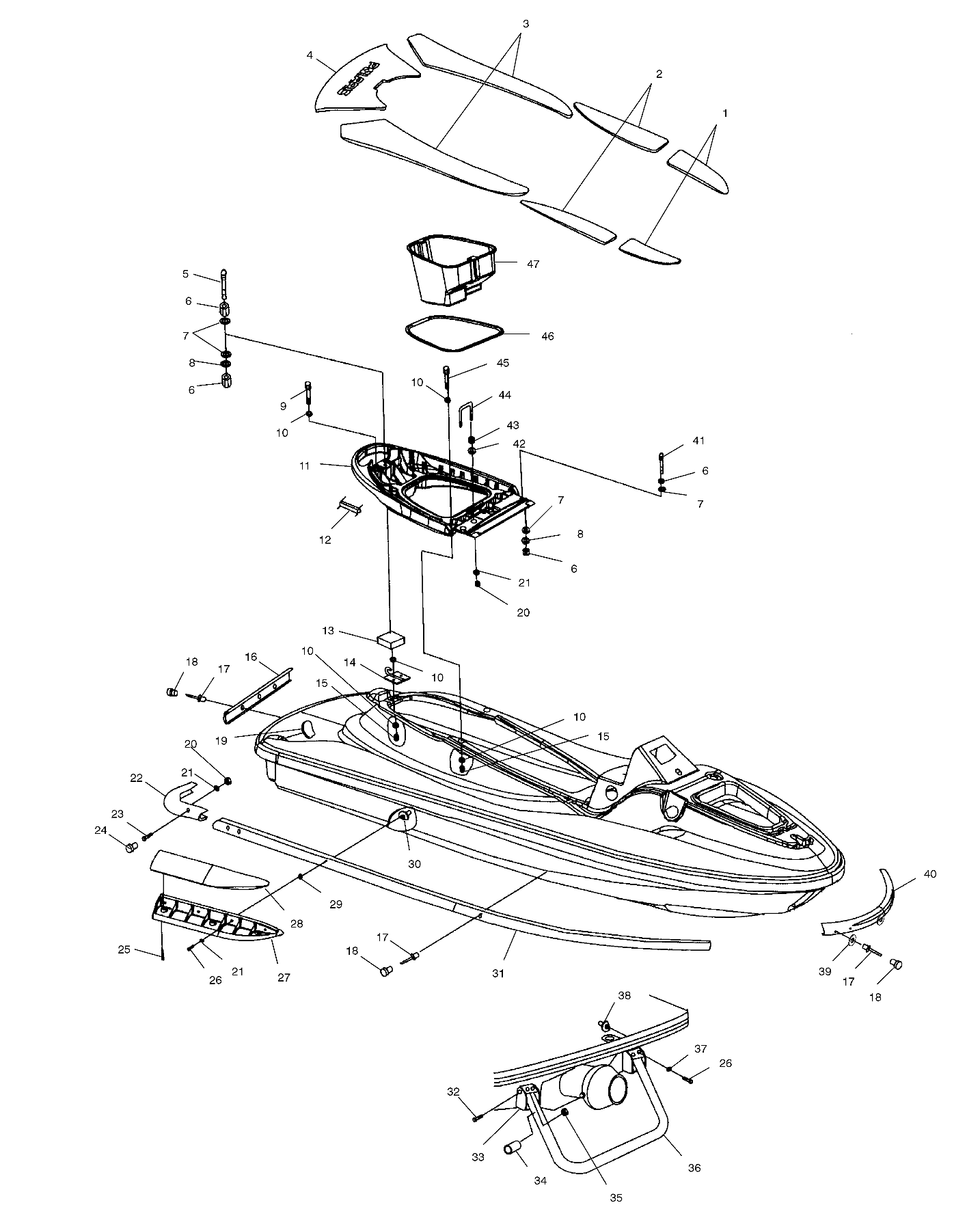 HULL and BODY - W035098CA/W035098IA (4981028102A05)