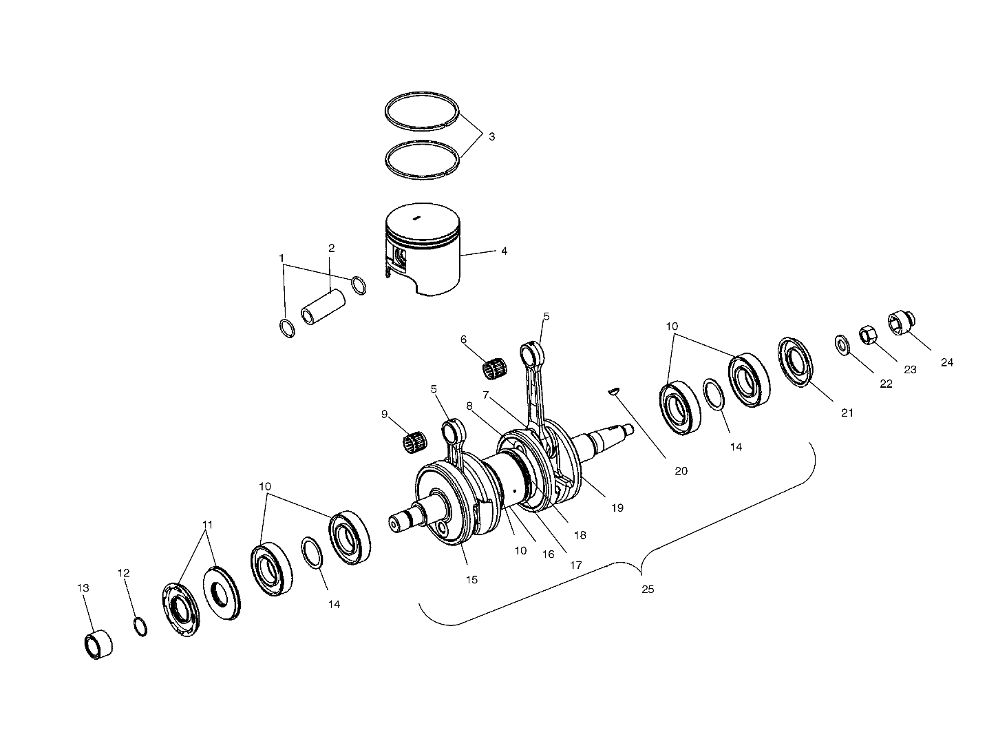 CRANKSHAFT and PISTON - W035297DA/W035297IA (4980978097C03)