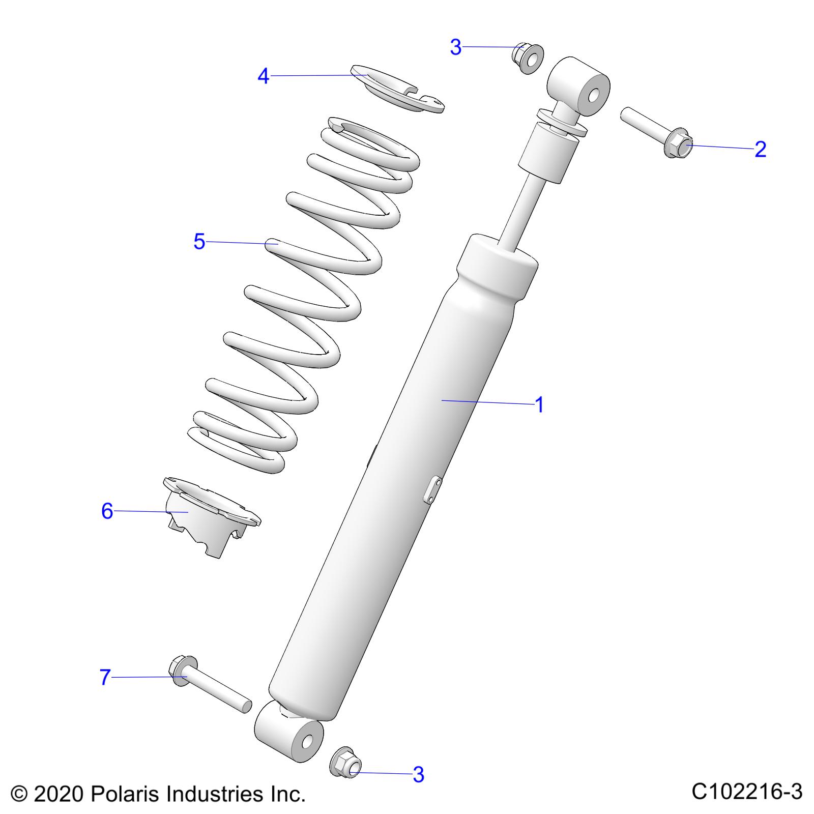 SUSPENSION, SHOCK, REAR - A24SXM95AL (C102216-3)