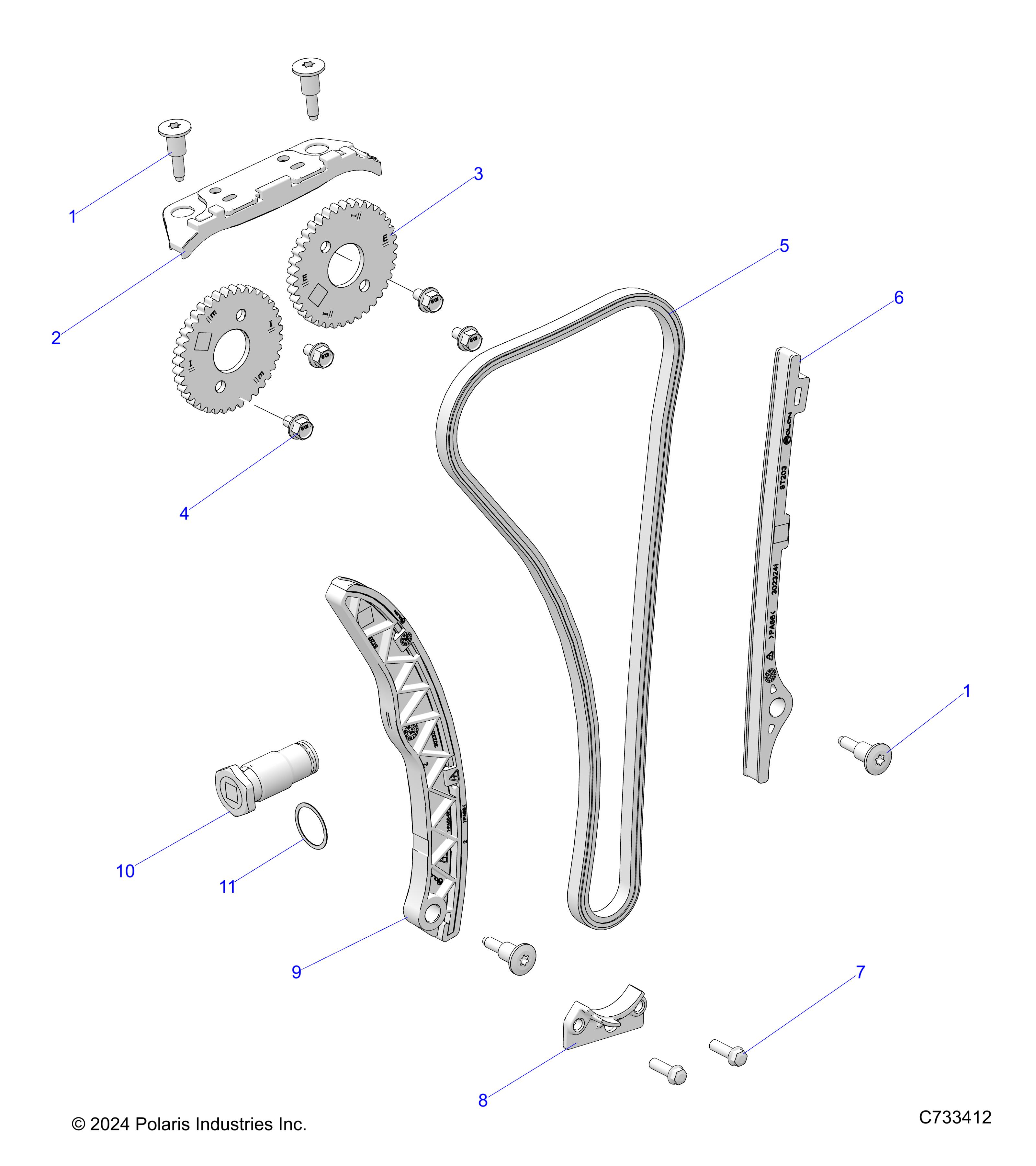 ENGINE, CAM CHAIN and SPROCKET - R25MAA57B1 (C733412)