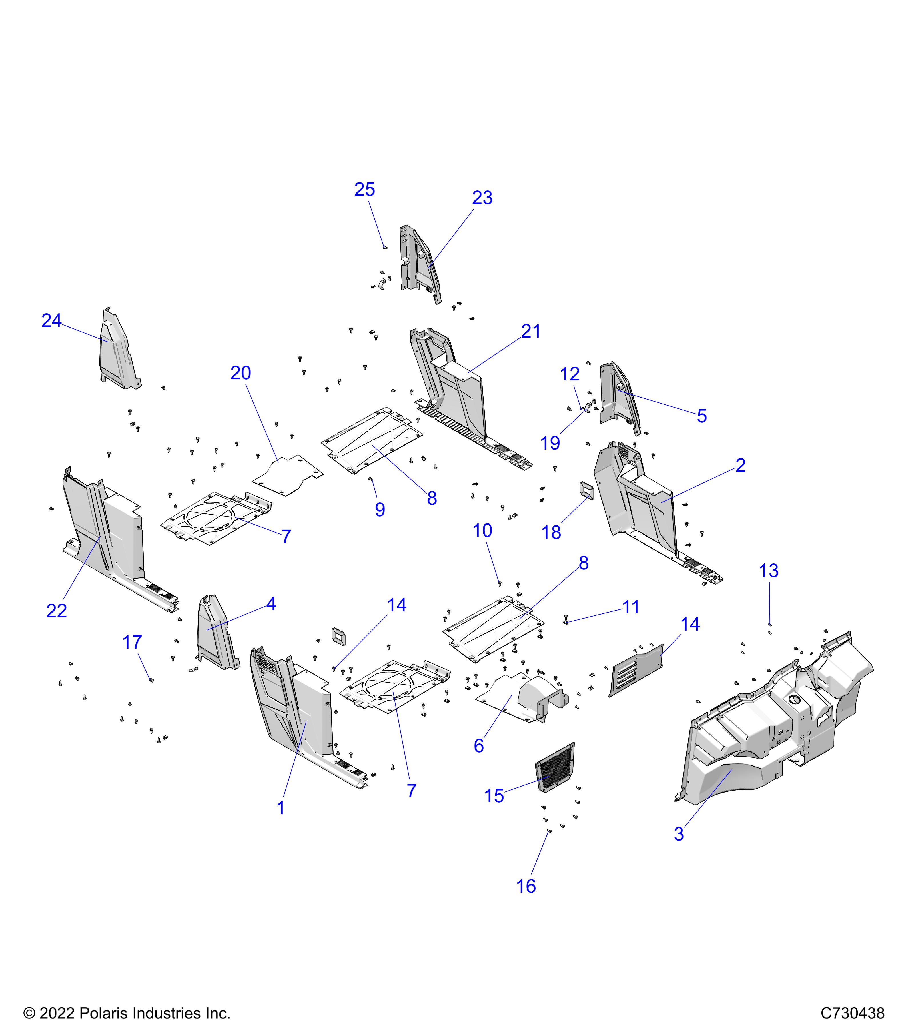 BODY, FLOOR and ROCKERS - D24M4A57B4/G57B4/U57B4/W57B4 (C730438)