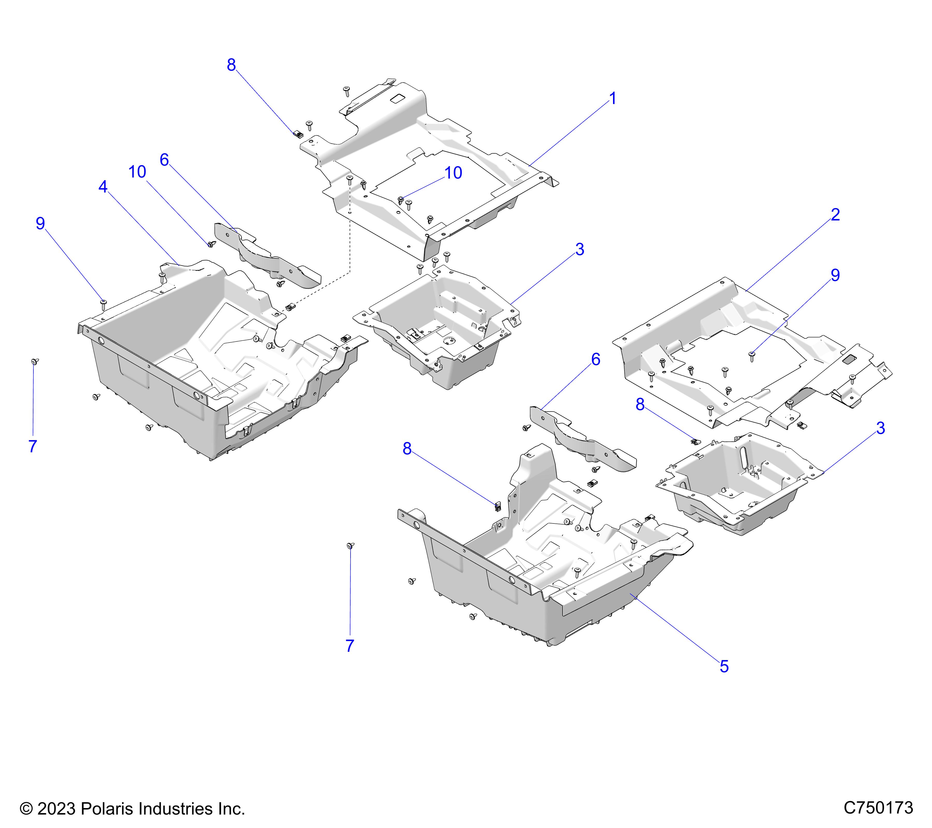 BODY, FLOOR PANELS, REAR - Z25R4D2KAK/BK/AJ/BJ/AM/BM (C750173)