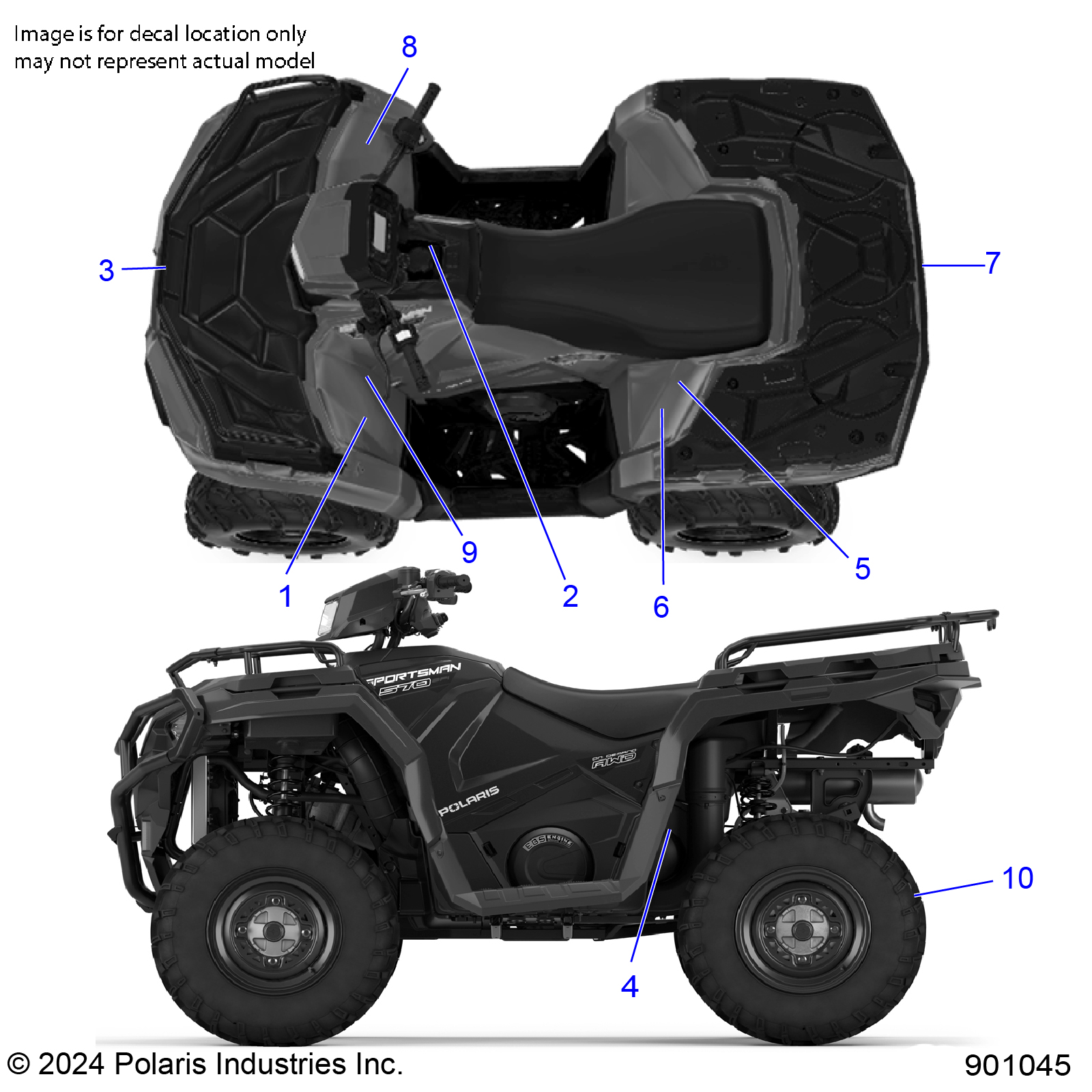 BODY, DECALS, STANDARD - A25SEZ57AG/BG (901045)